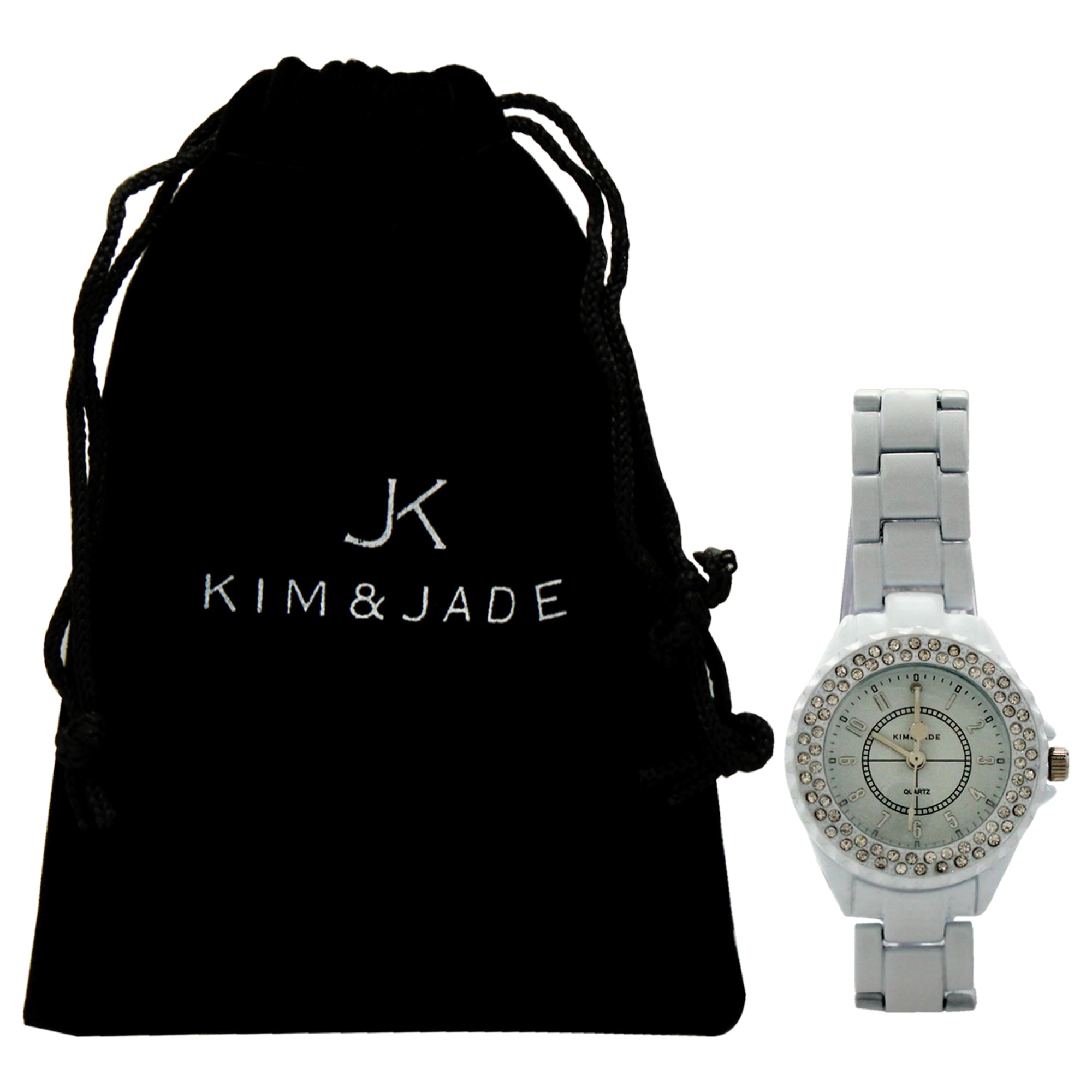 2033L-WW White Stainless Steel Bracelet Watch by Kim & Jade for Women - 1 Pc Watch