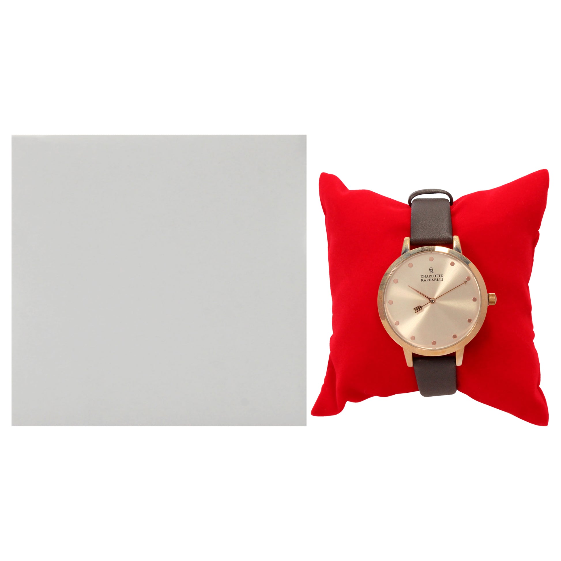CRB006 La Basic - Rose Gold-Brown Leather Strap Watch by Charlotte Raffaelli for Women - 1 Pc Watch