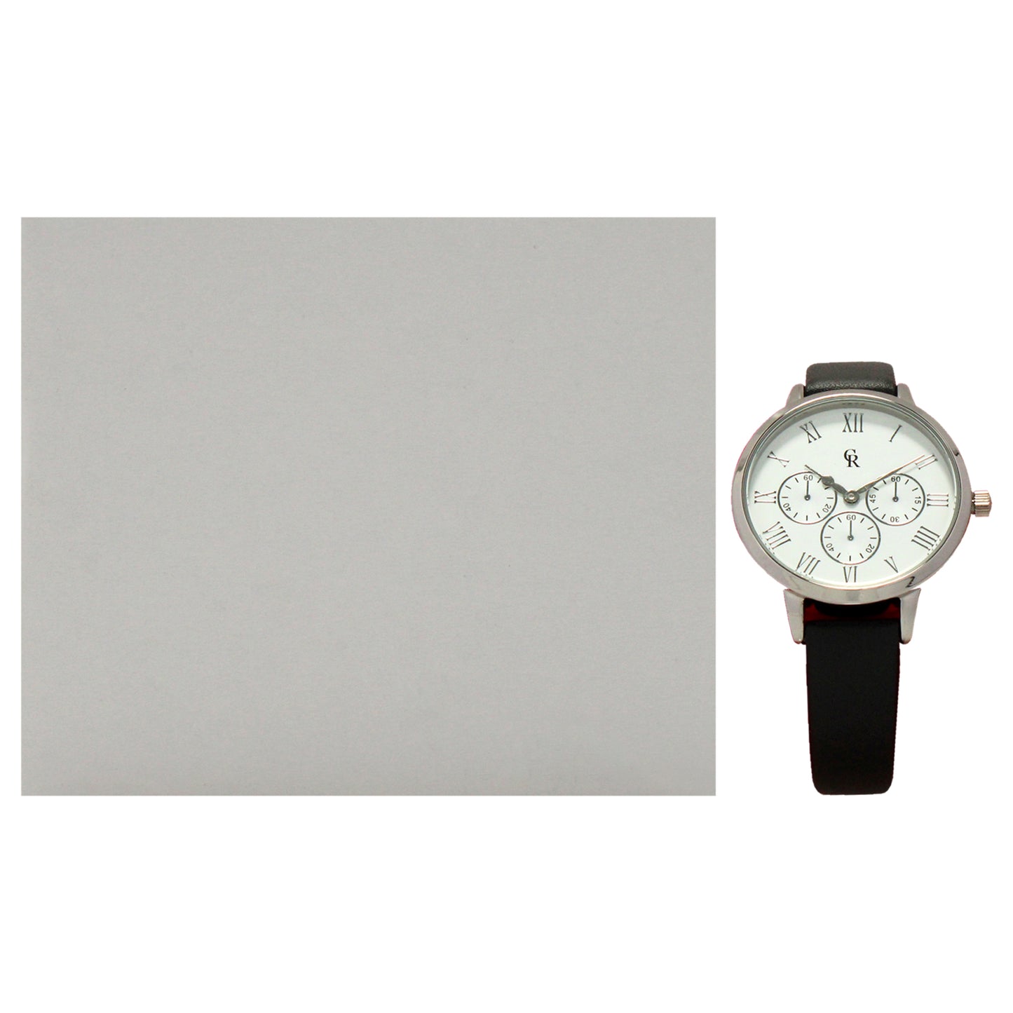 CRB010 La Basic - Silver-Grey Leather Strap Watch by Charlotte Raffaelli for Women - 1 Pc Watch