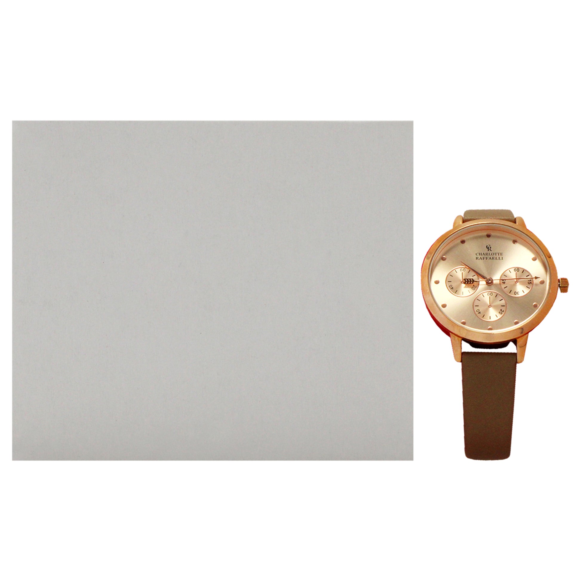 CRB015 La Basic - Rose Gold-Brown Leather Strap Watch by Charlotte Raffaelli for Women - 1 Pc Watch