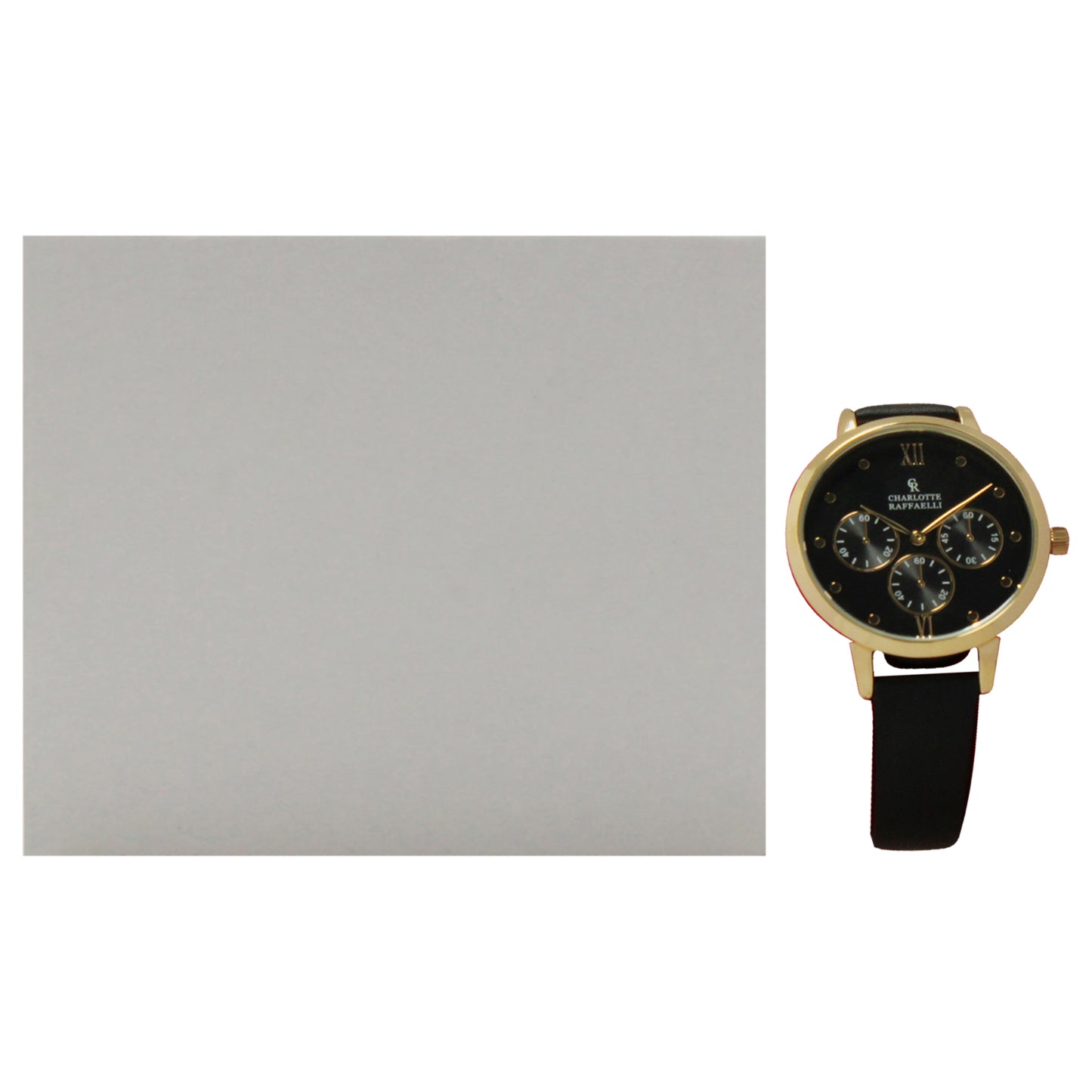 CRB016 La Basic - Gold-Black Leather Strap Watch by Charlotte Raffaelli for Women - 1 Pc Watch