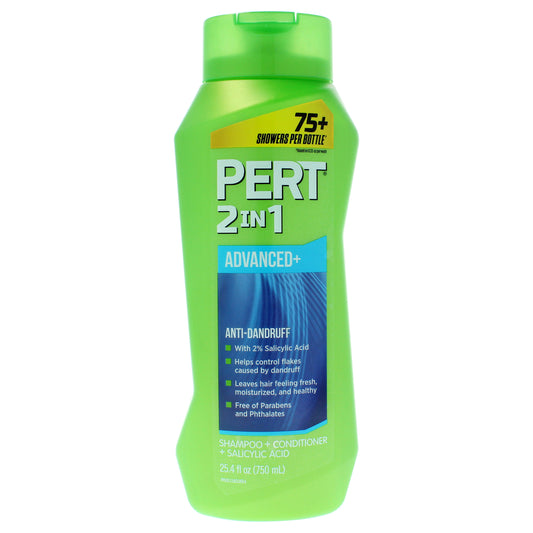2 In 1 Advanced Plus Anti-Dandruff Shampoo and Conditioner by Pert for Unisex - 25.4 oz Shampoo and Conditioner