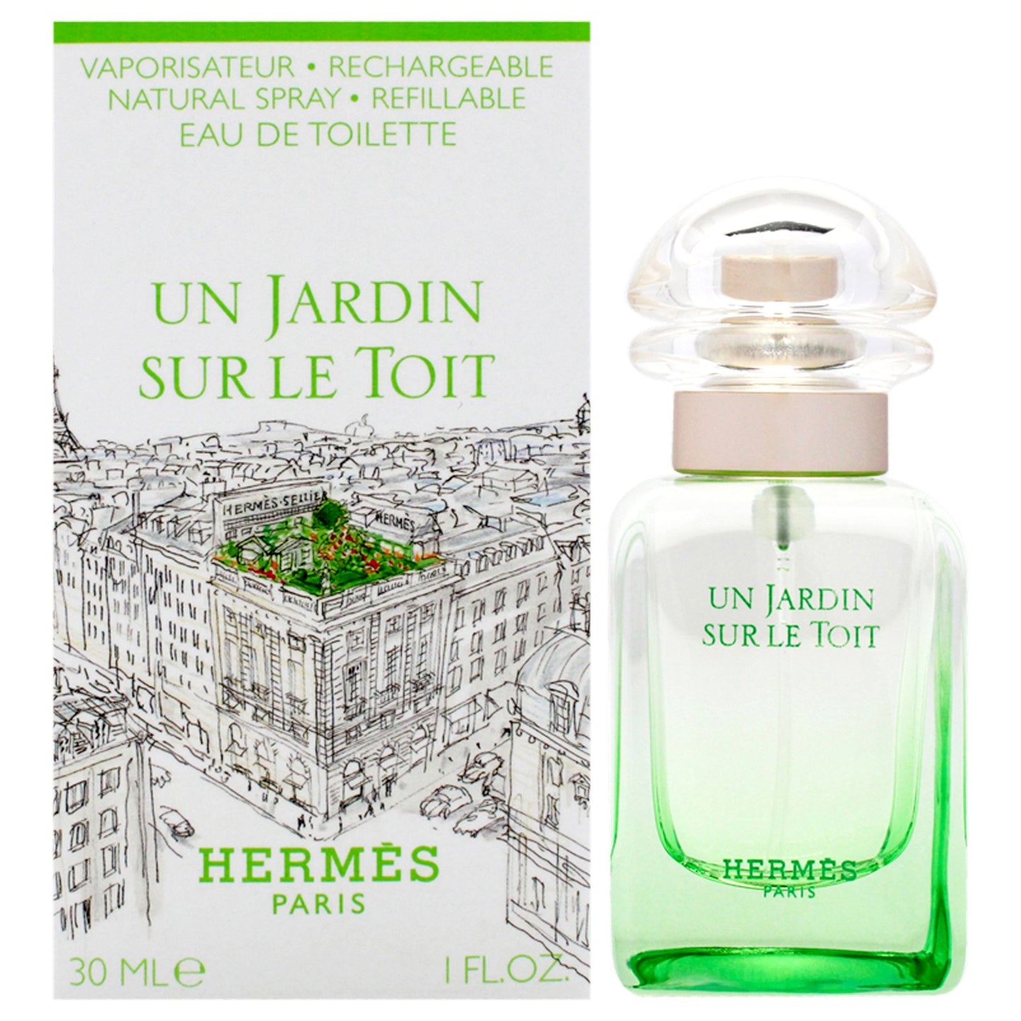 Un Jardin Sur Le Toit by Hermes for Women - 1 oz EDT Spray (Refillable)