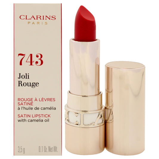 Joli Rouge Satin Lipstick - 743 Cherry Red 0.1 oz Lipstick (Refillable)