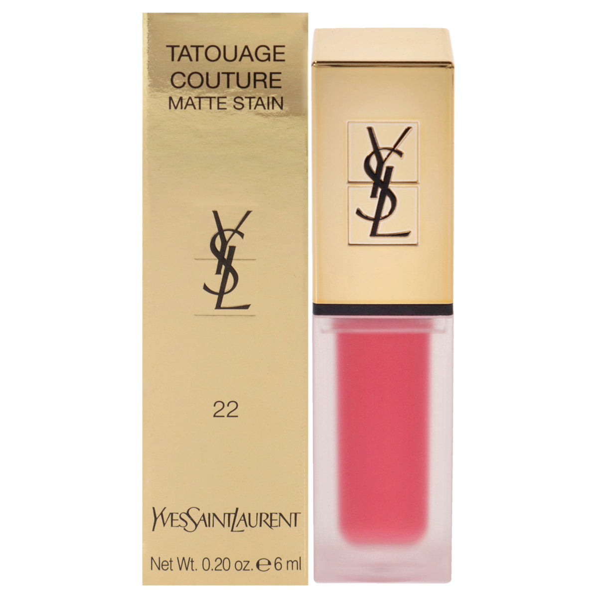 Tatouage Couture Liquid Matte Lip Stain - 22 Corail Anti-Mainstream by Yves Saint Laurent for Women - 0.2 oz Lip Gloss