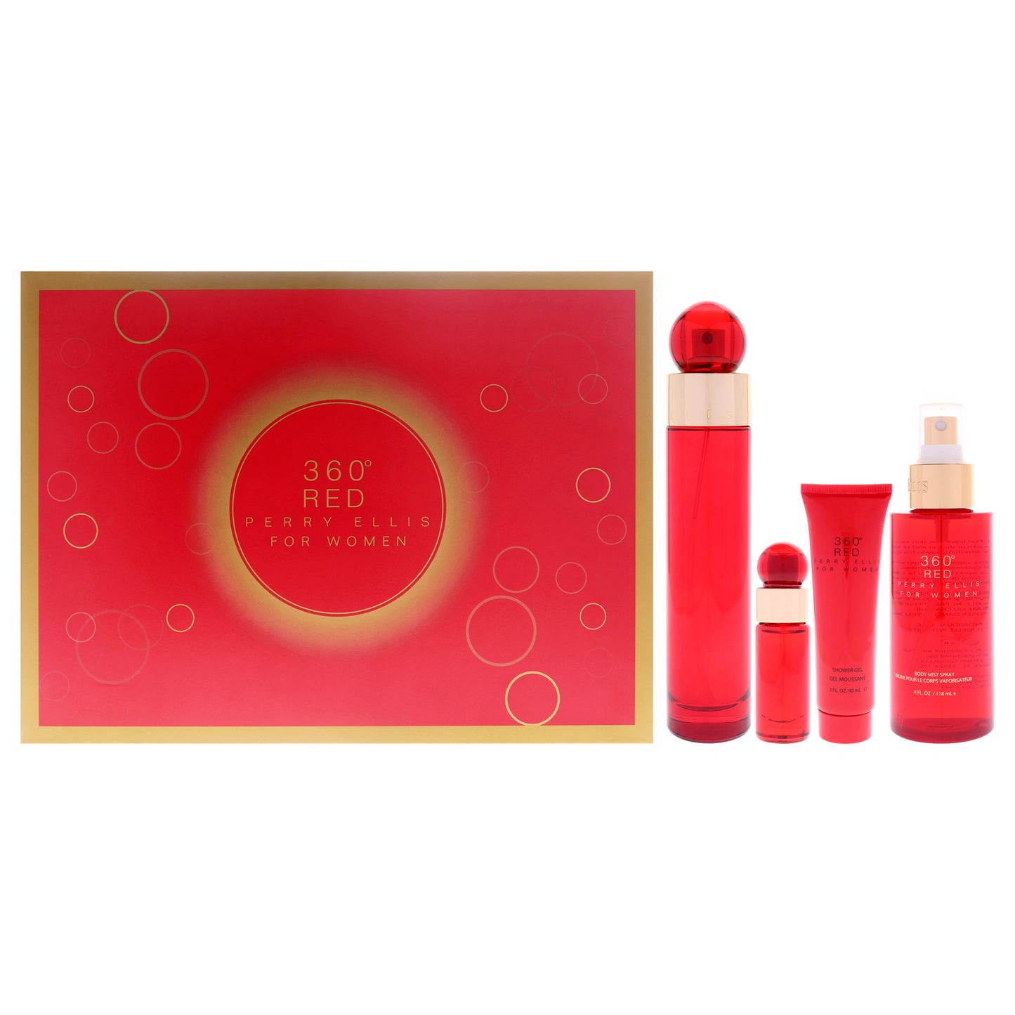 360 Red 4 Pc Gift Set 3.4oz EDP Spray