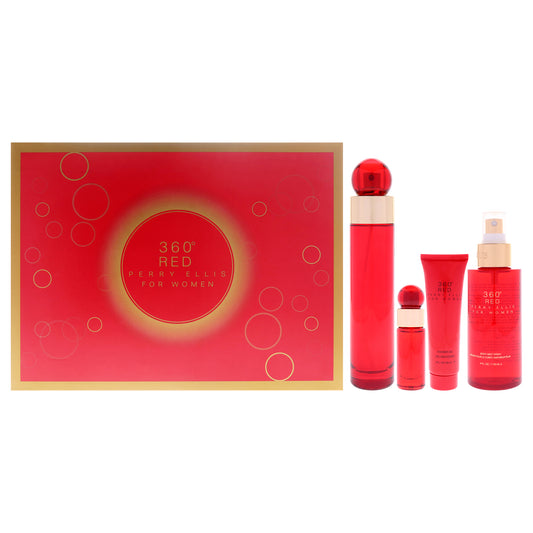 360 Red 4 Pc Gift Set 3.4oz EDP Spray