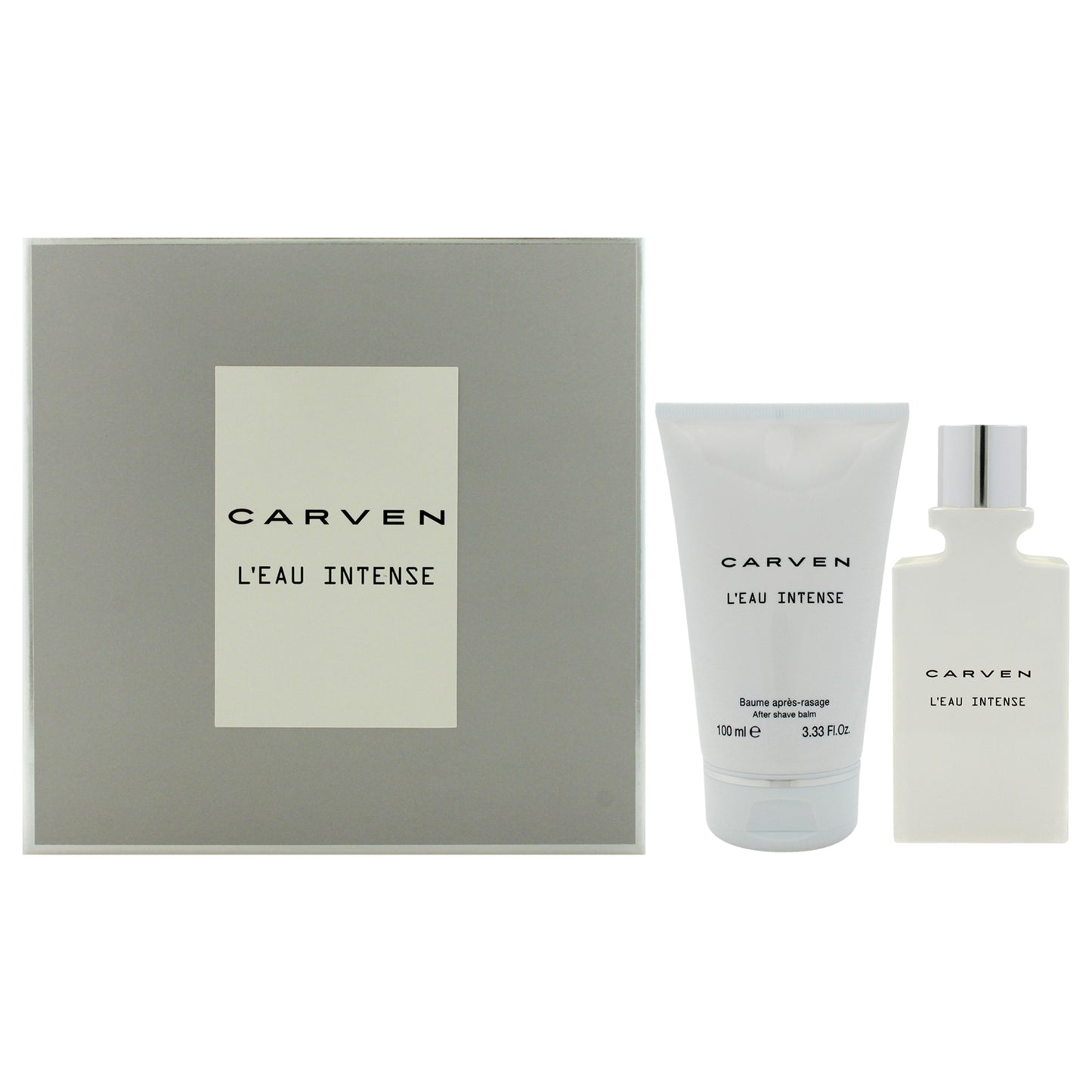 LEau Intense by Carven for Men - 2 Pc Gift Set 1.66oz EDT Spray, 3.33oz After Shave Balm
