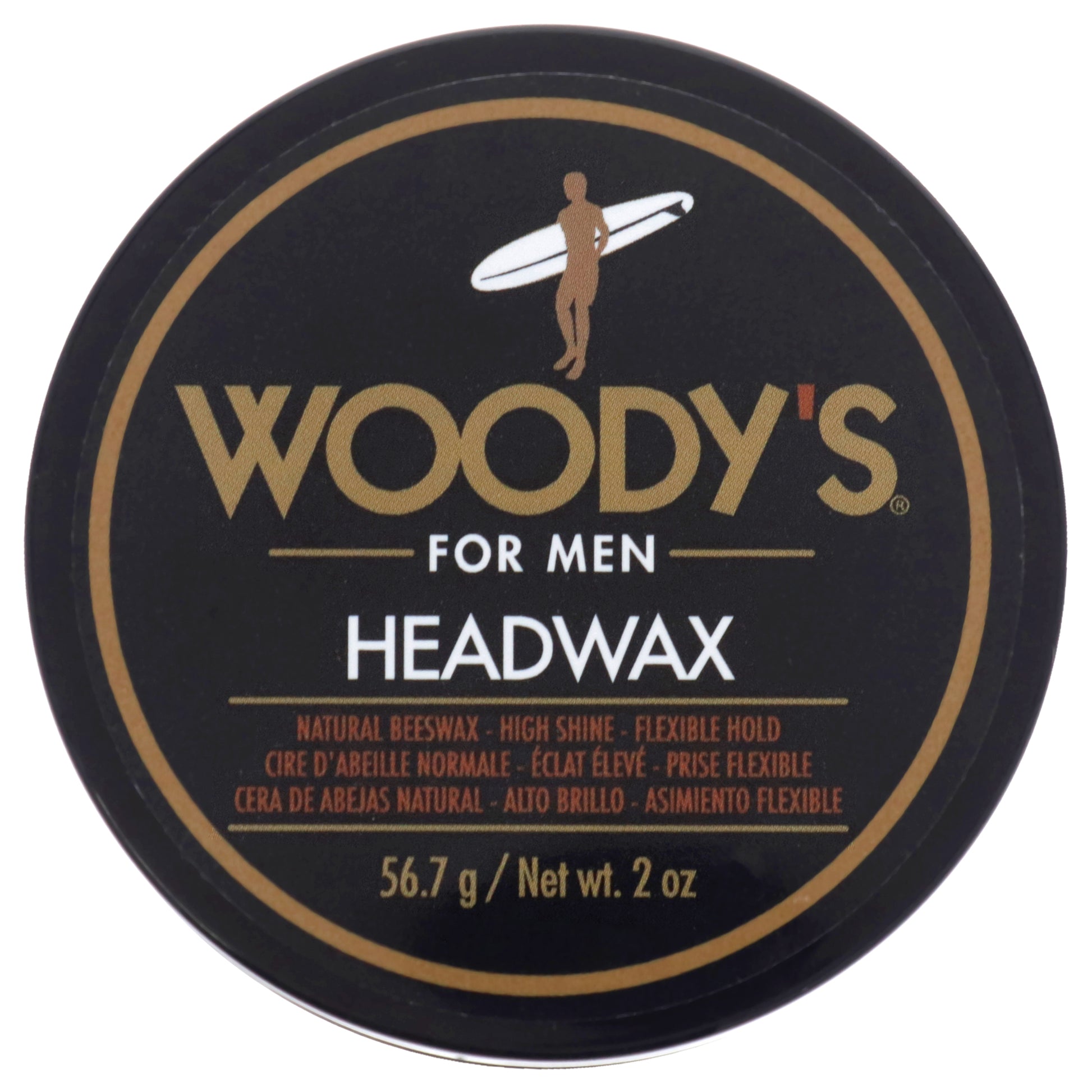 Headwax Natural Beeswax by Woodys for Men - 2 oz Pomade