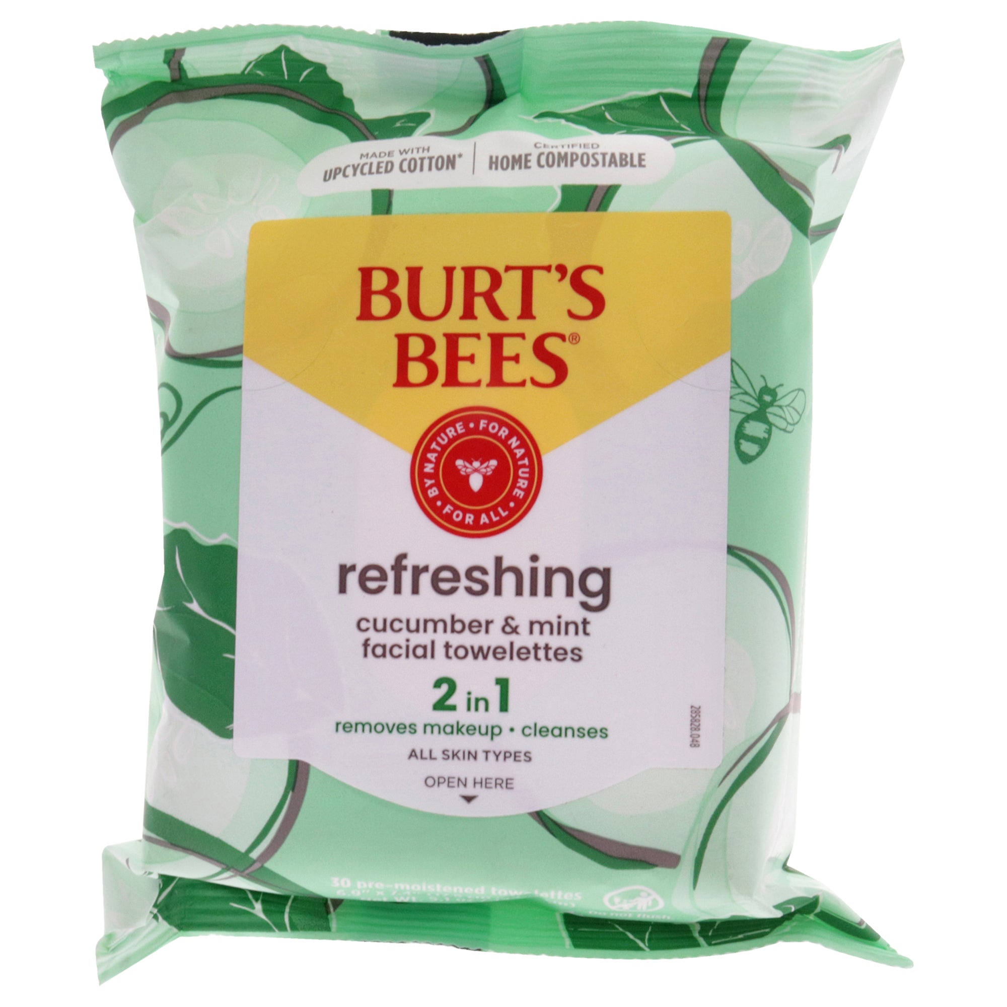 Facial Cleansing Towelettes - Cucumber and Mint by Burts Bees for Unisex - 30 Count Towelettes