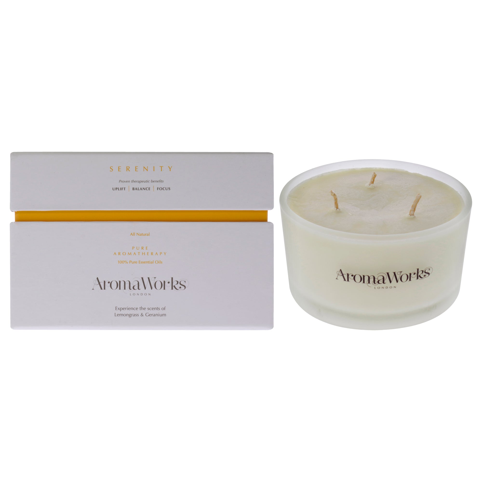 Serenity Candle 3 Wick Large by Aromaworks for Unisex - 14.1 oz Candle