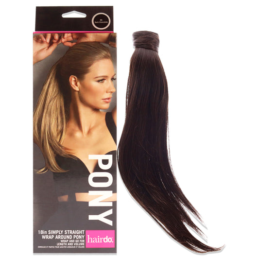 Simply Straight Pony - R6 Dark Chocolate by Hairdo for Women - 18 Inch Hair Extension
