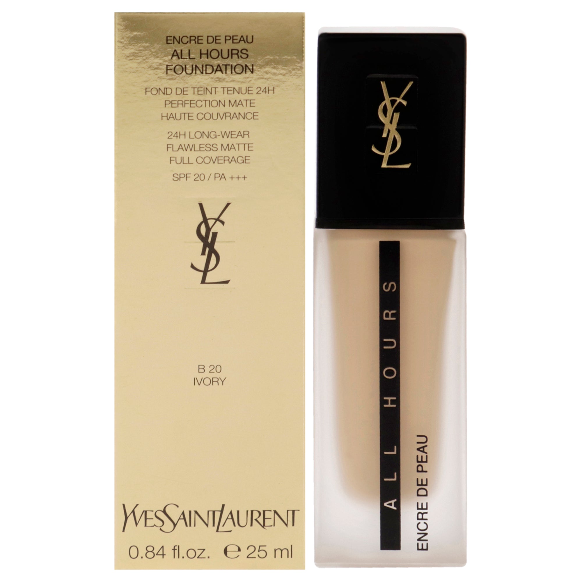 All Hours Foundation SPF 20 - B20 Ivory by Yves Saint Laurent for Women - 0.84 oz Foundation