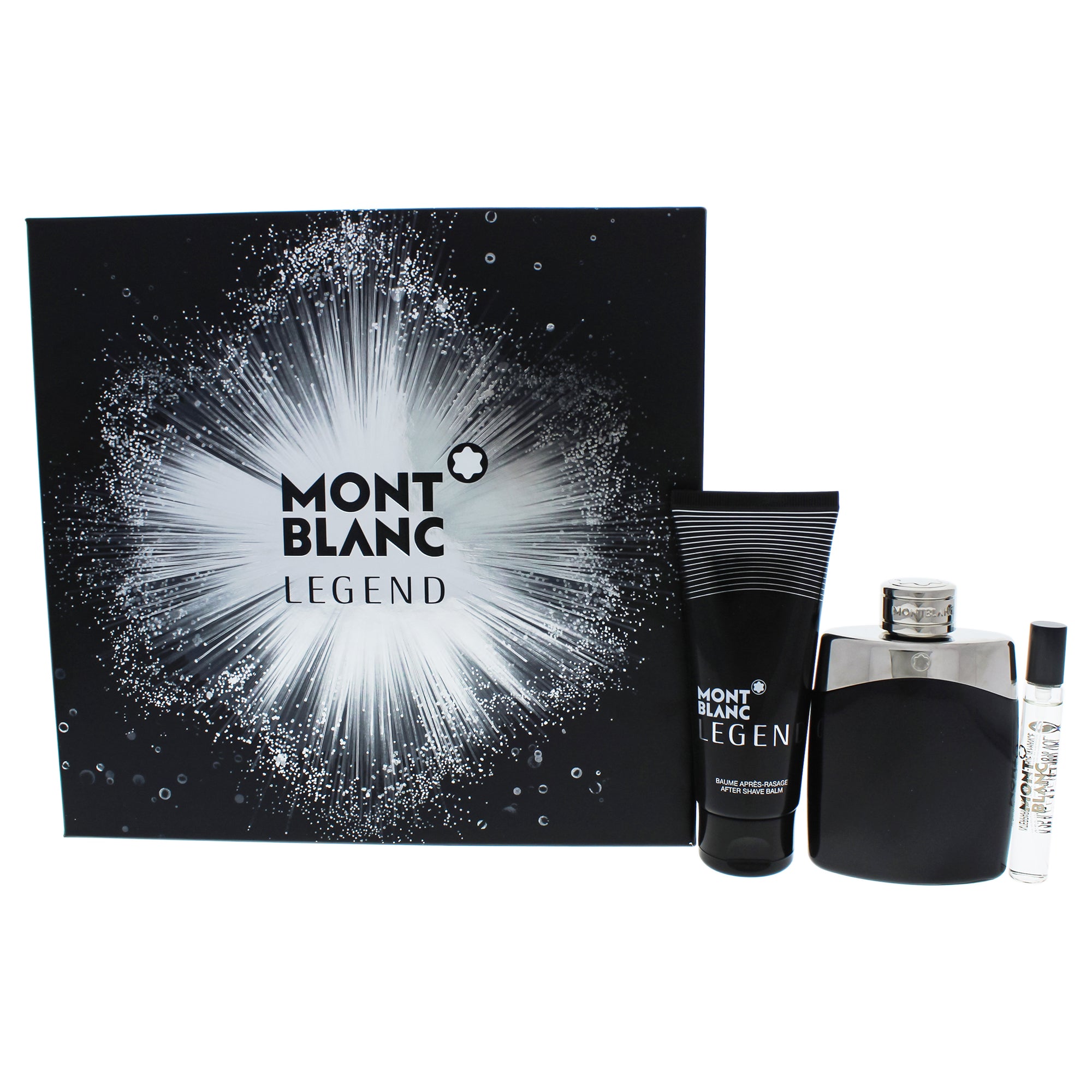 Mont Blanc Legend by Mont Blanc for Men - 3 Pc Gift Set 3.3oz EDT Spray, 0.25oz EDT Spray, 3.3oz After Shave Balm