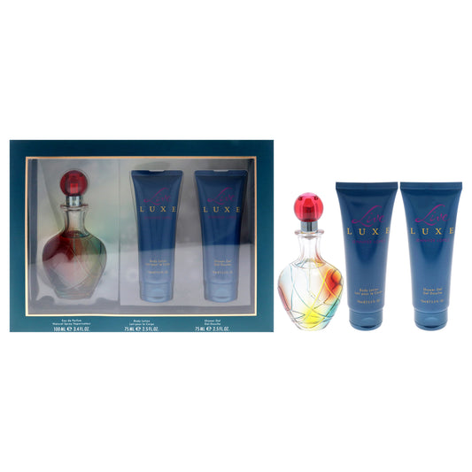 Live Luxe by Jennifer Lopez for Women - 3 Pc Gift Set 3.4oz EDP Spray, 2.5oz Shower Gel, 2.5oz Body Lotion