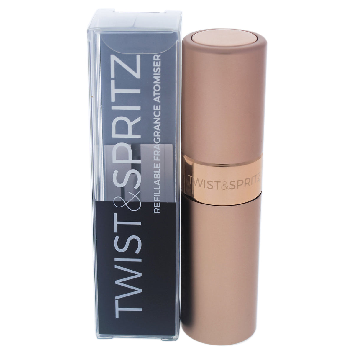Twist and Spritz Atomiser - Rose Gold by Twist and Spritz for Women - 8 ml Refillable Spray (Empty)