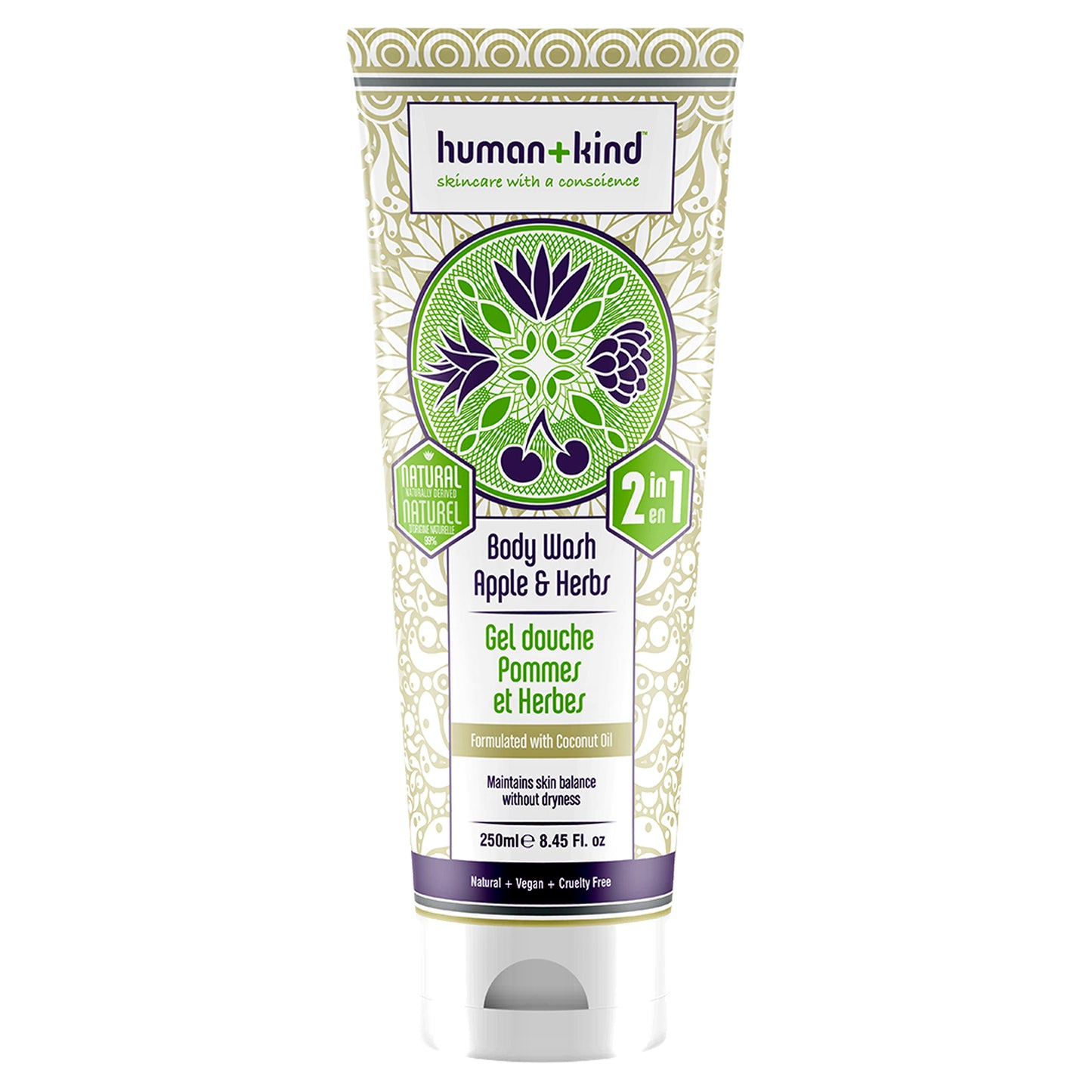 Body Wash - Apple and Herbs by Human+Kind for Unisex - 8.45 oz Body Wash