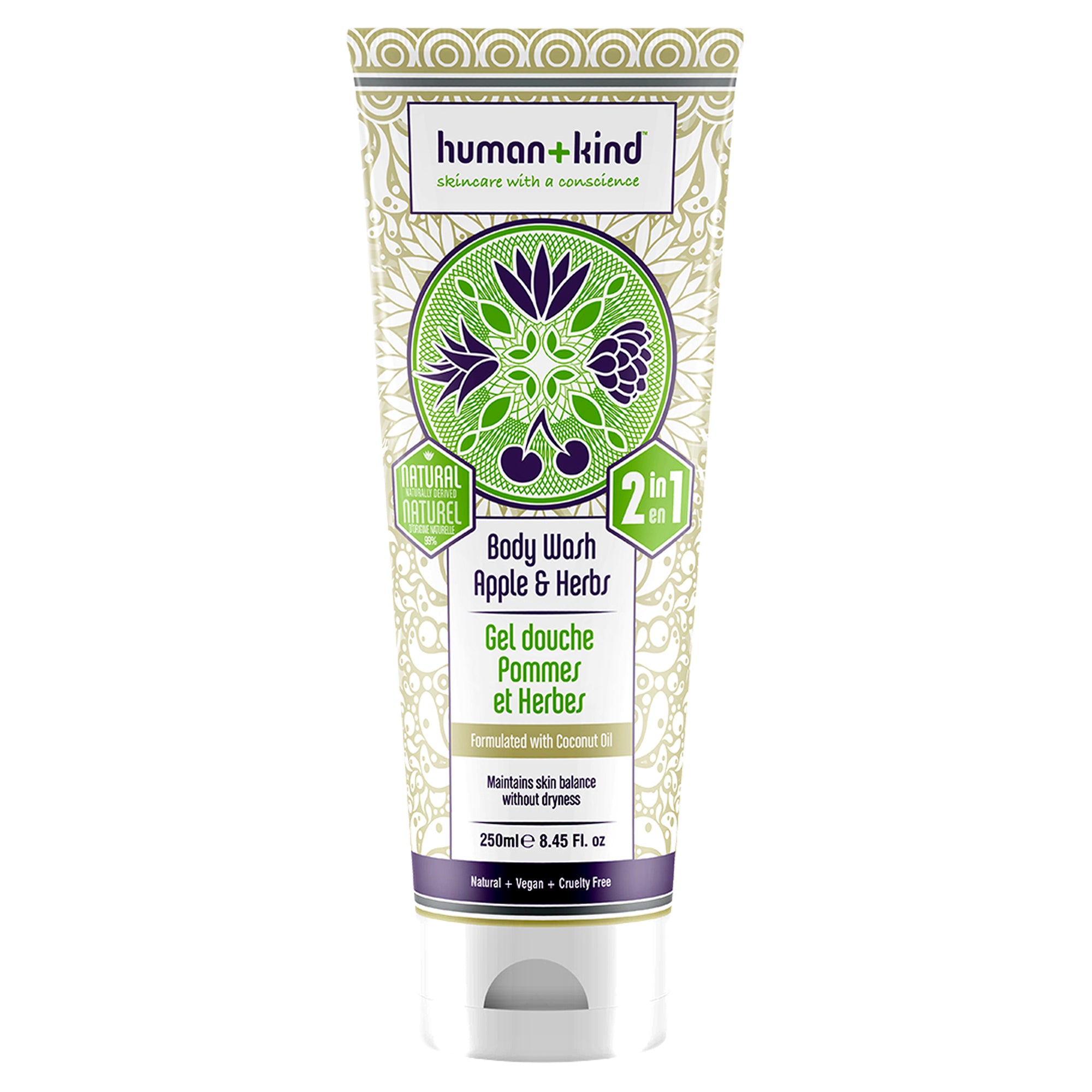 Body Wash - Apple and Herbs by Human+Kind for Unisex - 8.45 oz Body Wash
