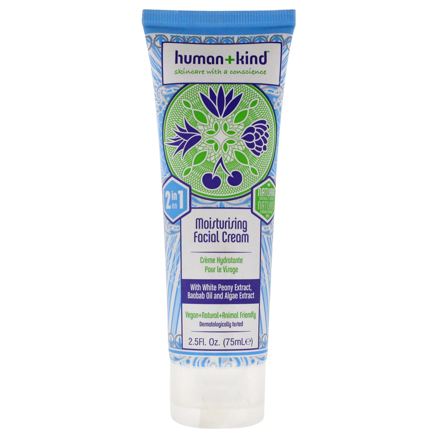 Moisturising Facial Cream by Human+Kind for Unisex - 2.5 oz Cream