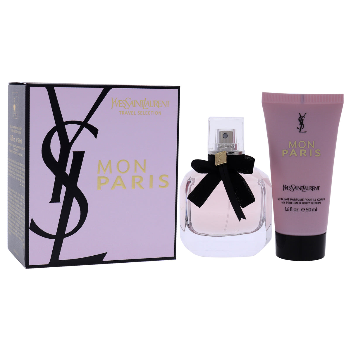 Mon Paris by Yves Saint Laurent for Women - 2 Pc Gift Set 1.6oz EDP Spray, 1.6oz Perfumed Body Lotion