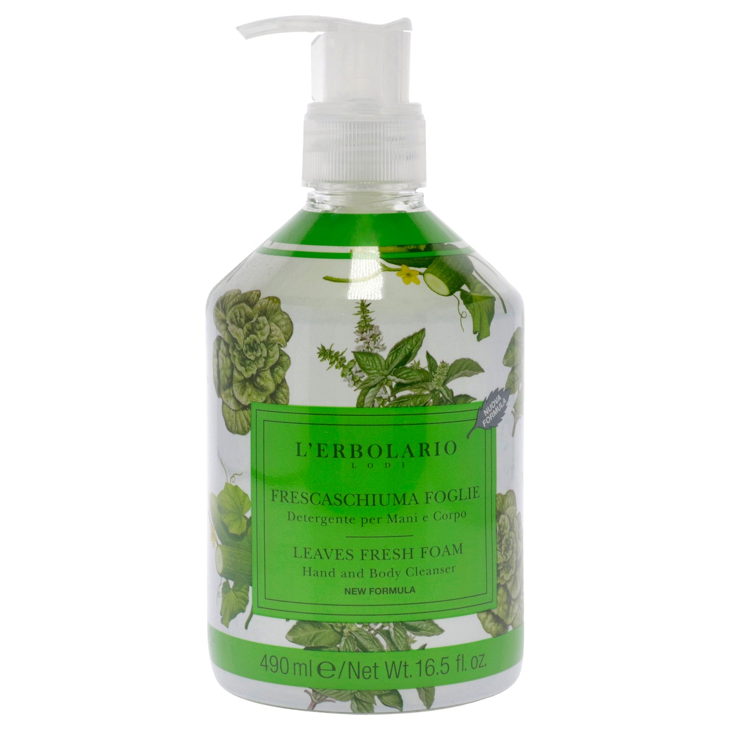 Leaves Fresh Foam Hand and Body Cleanser by LErbolario for Unisex - 16.5 oz Cleanser