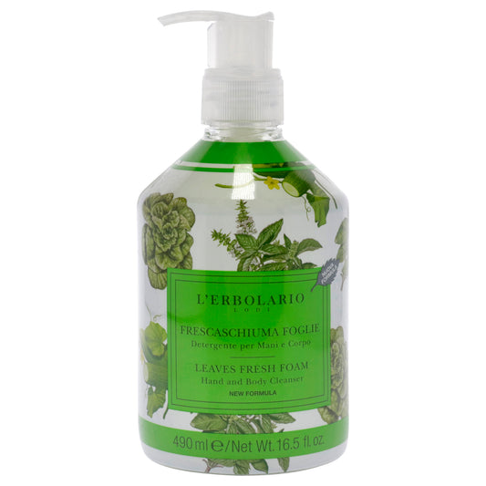 Leaves Fresh Foam Hand and Body Cleanser by LErbolario for Unisex - 16.5 oz Cleanser