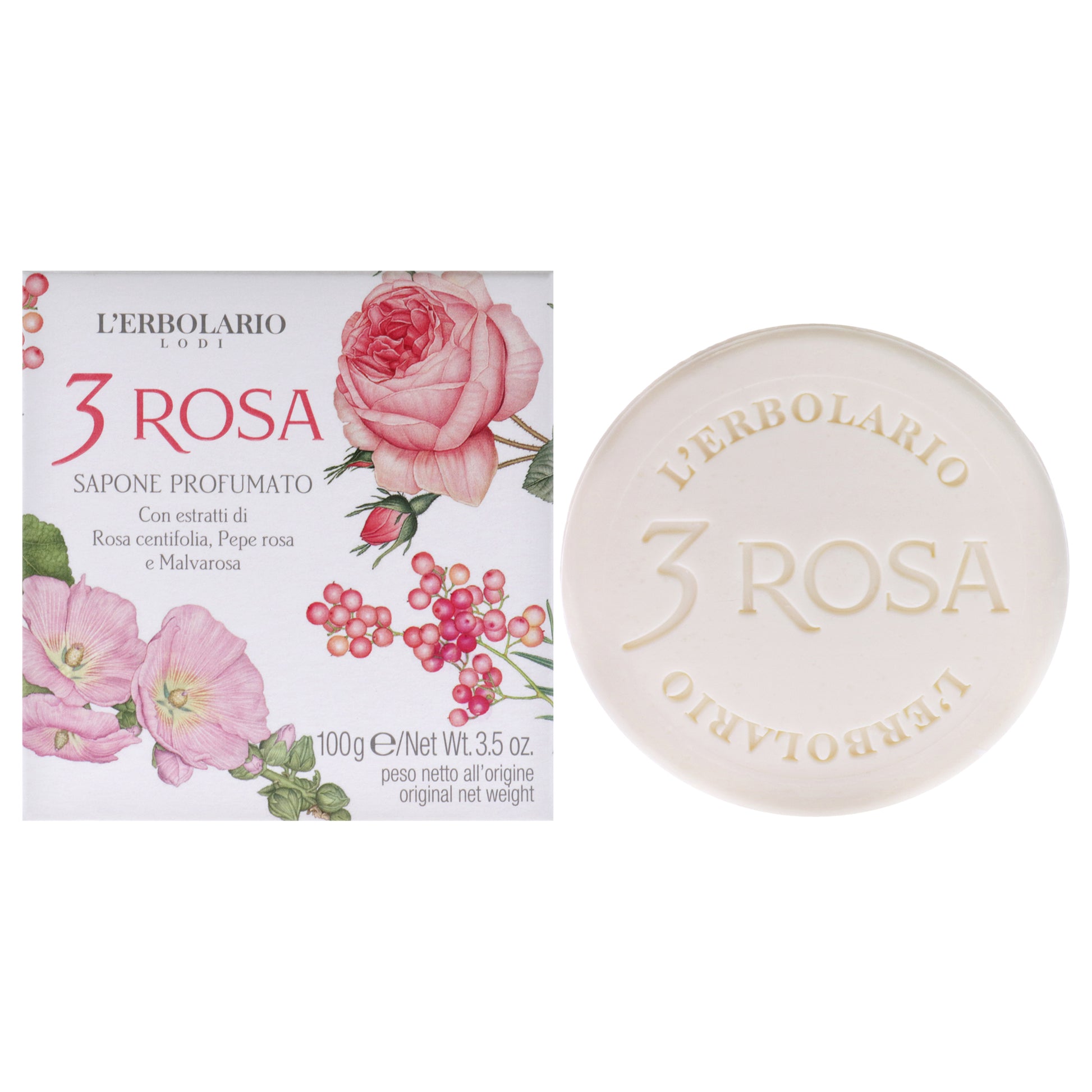 Perfumed Bar Soap - 3 Rosa by LErbolario for Unisex - 3.5 oz Soap