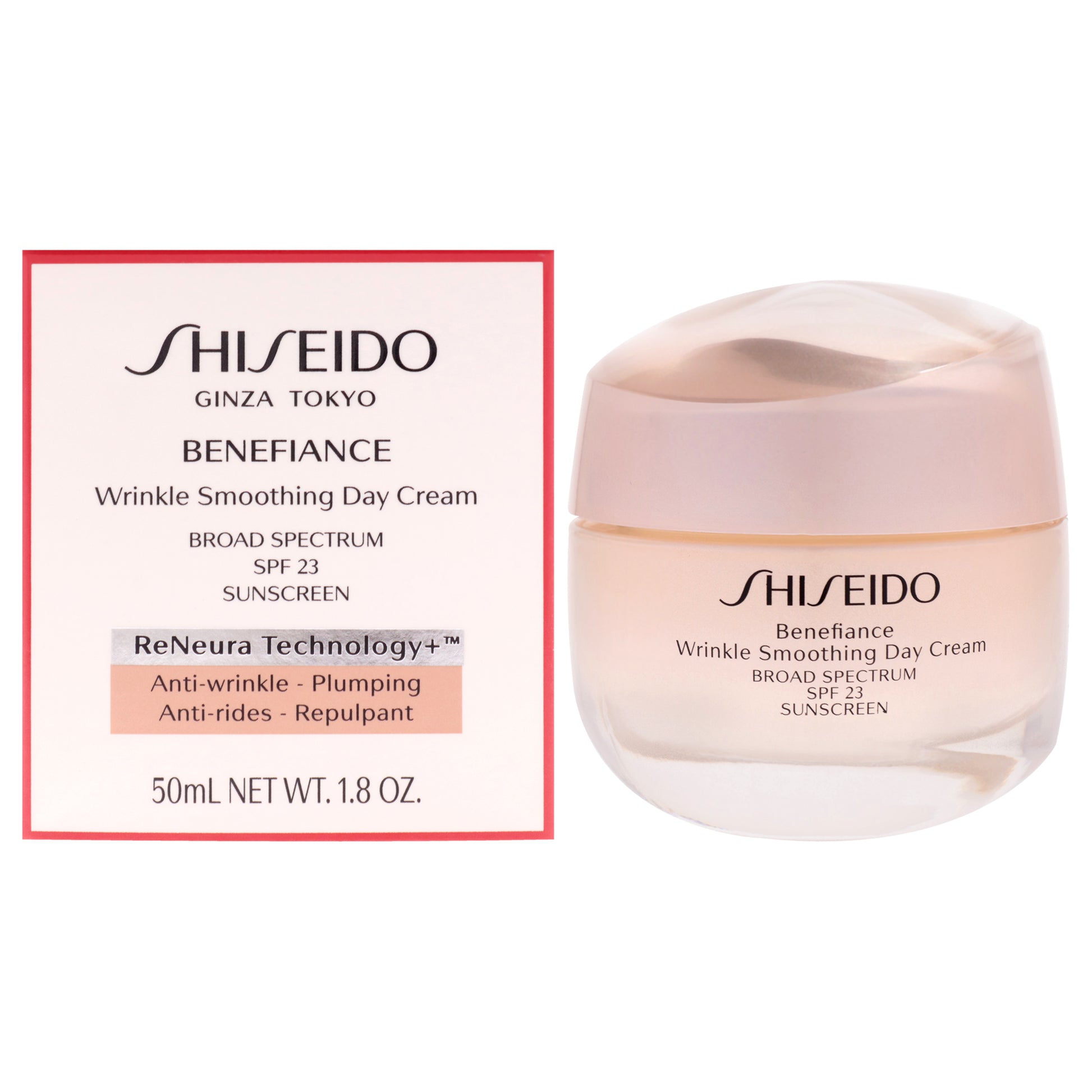 Benefiance Wrinkle Smoothing Day Cream SPF 23 by Shiseido for Unisex - 1.8 oz Cream