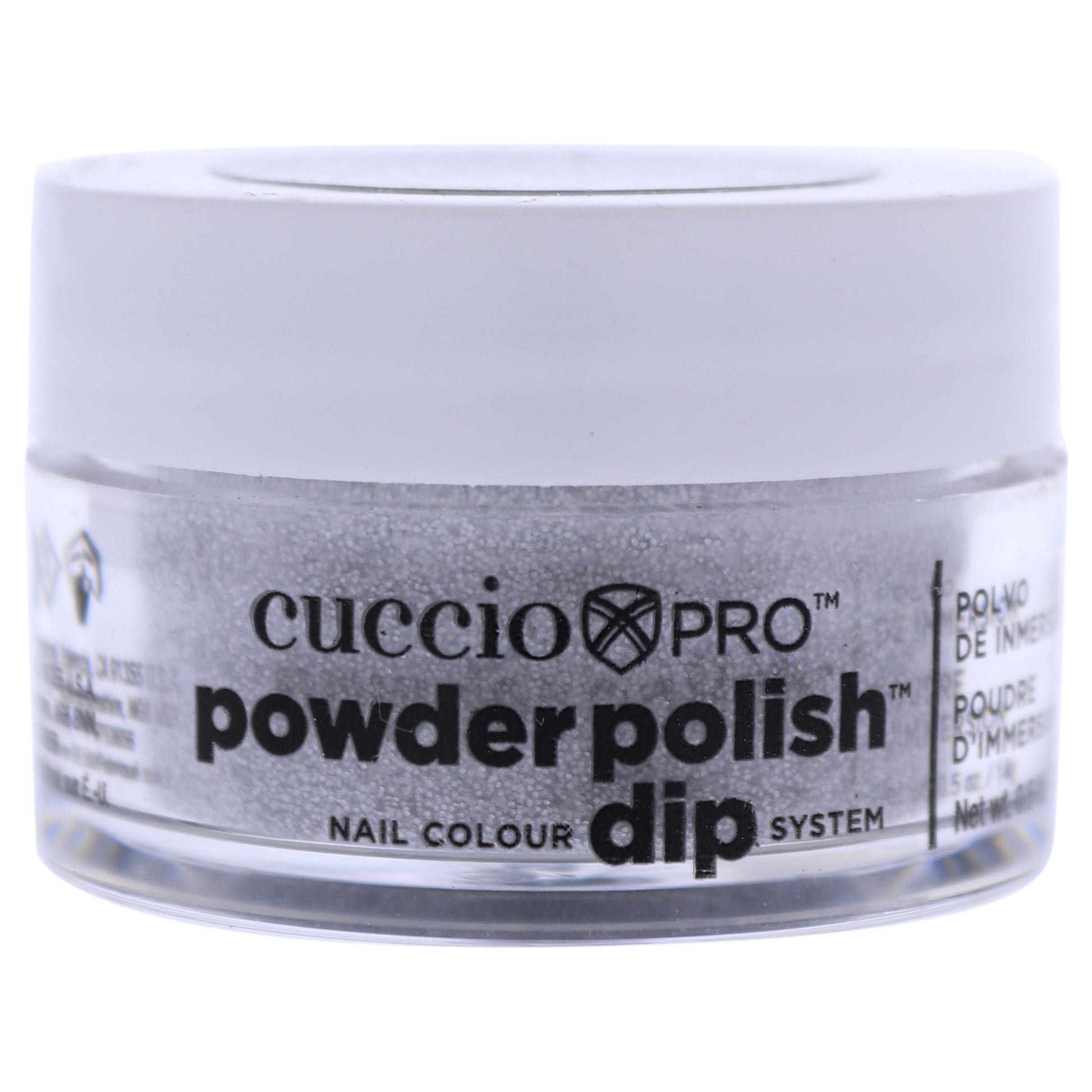 Pro Powder Polish Nail Colour Dip System - Silver with Silver Glitter by Cuccio Colour for Women - 0.5 oz Nail Powder