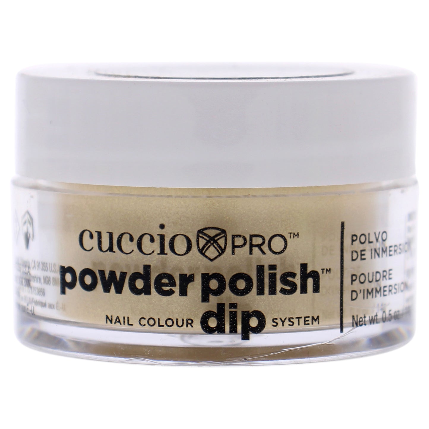 Pro Powder Polish Nail Colour Dip System - Metallic Lemon Gold by Cuccio Colour for Women - 0.5 oz Nail Powder