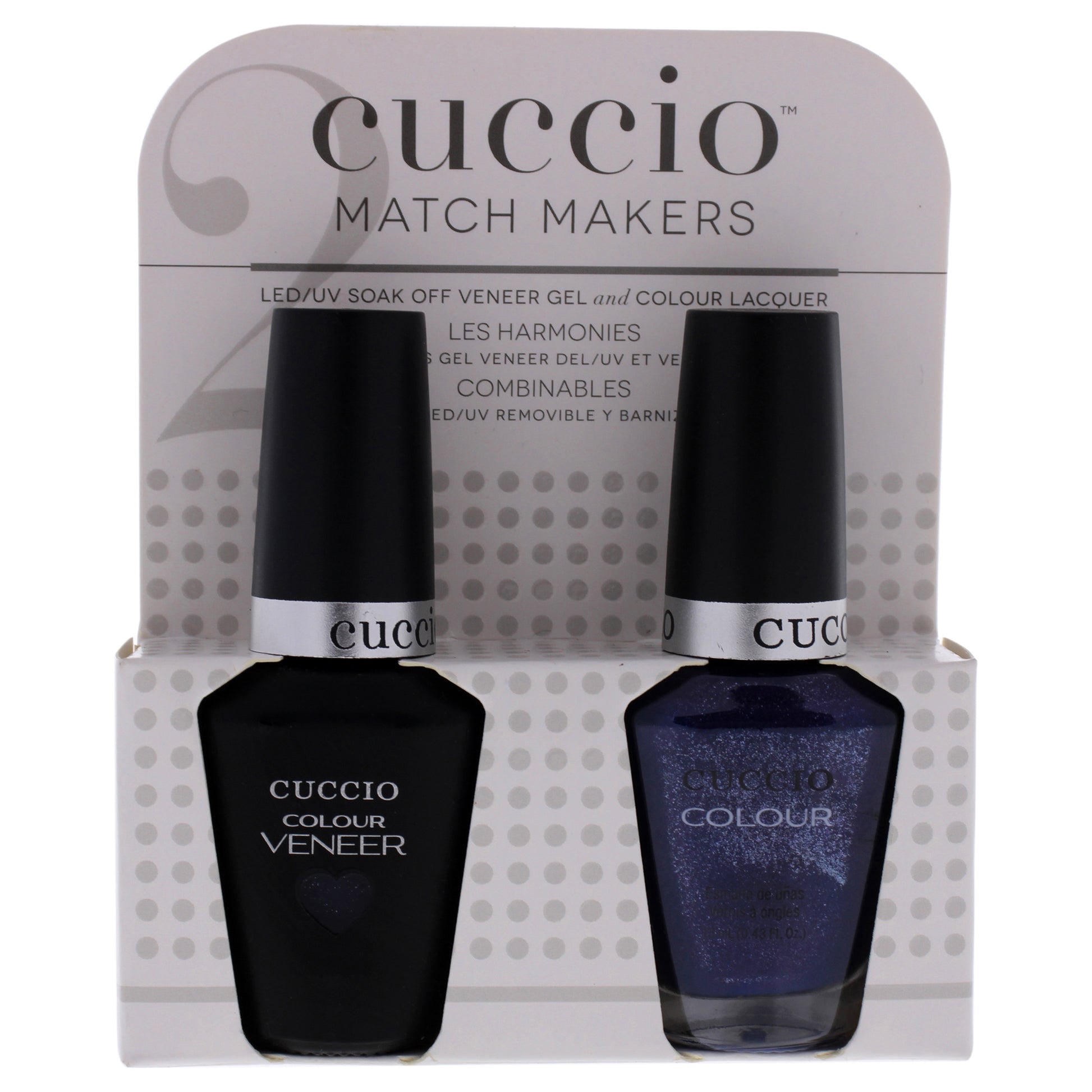 Match Makers Set - Purple Rain In Spain by Cuccio Colour for Women - 2 Pc 0.44oz Veneer Soak Of Gel Nail Polish, 0.43oz Colour Nail Polish
