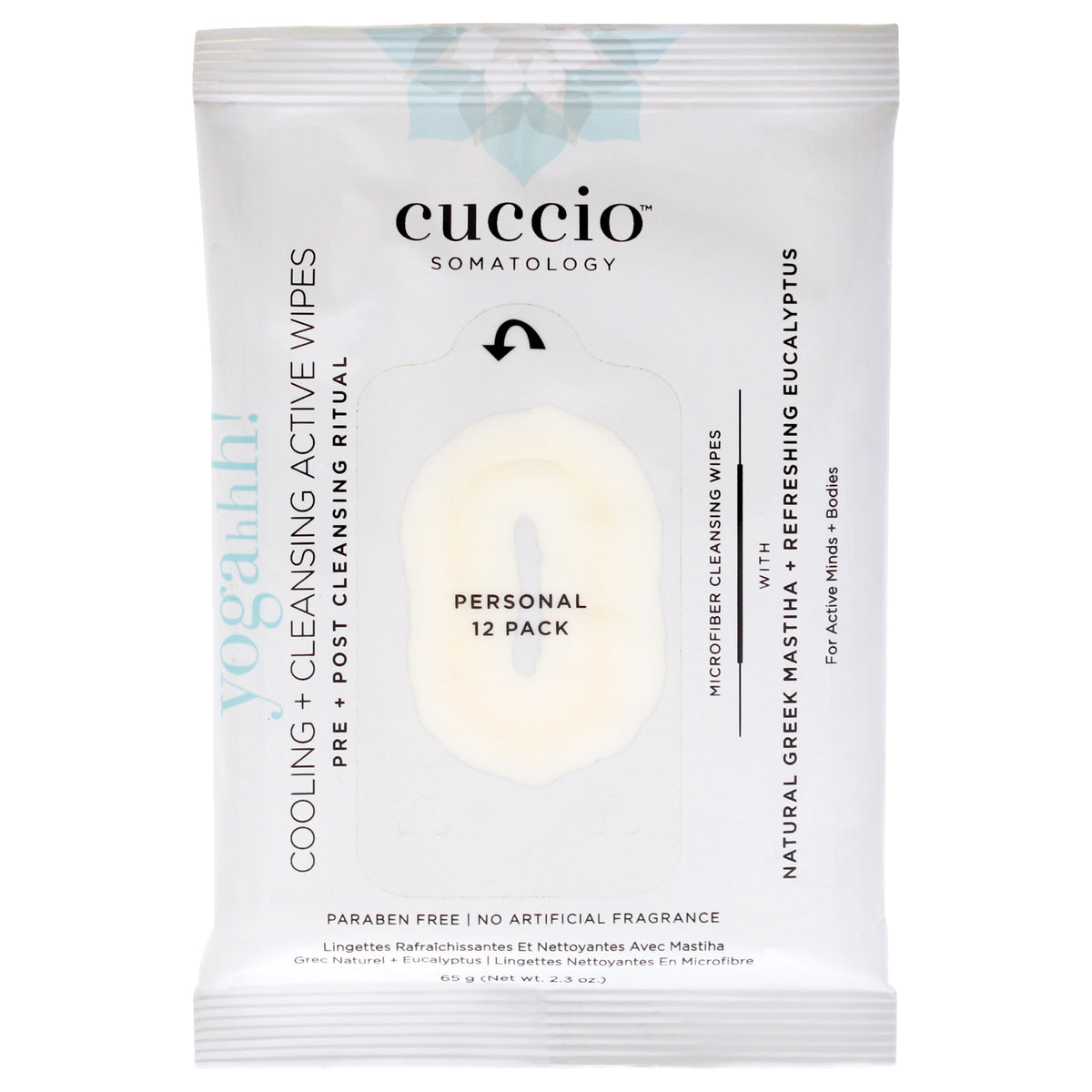 Yogahh Cooling Plus Cleansing Wipes by Cuccio Somatology for Women - 12 Count Wipes