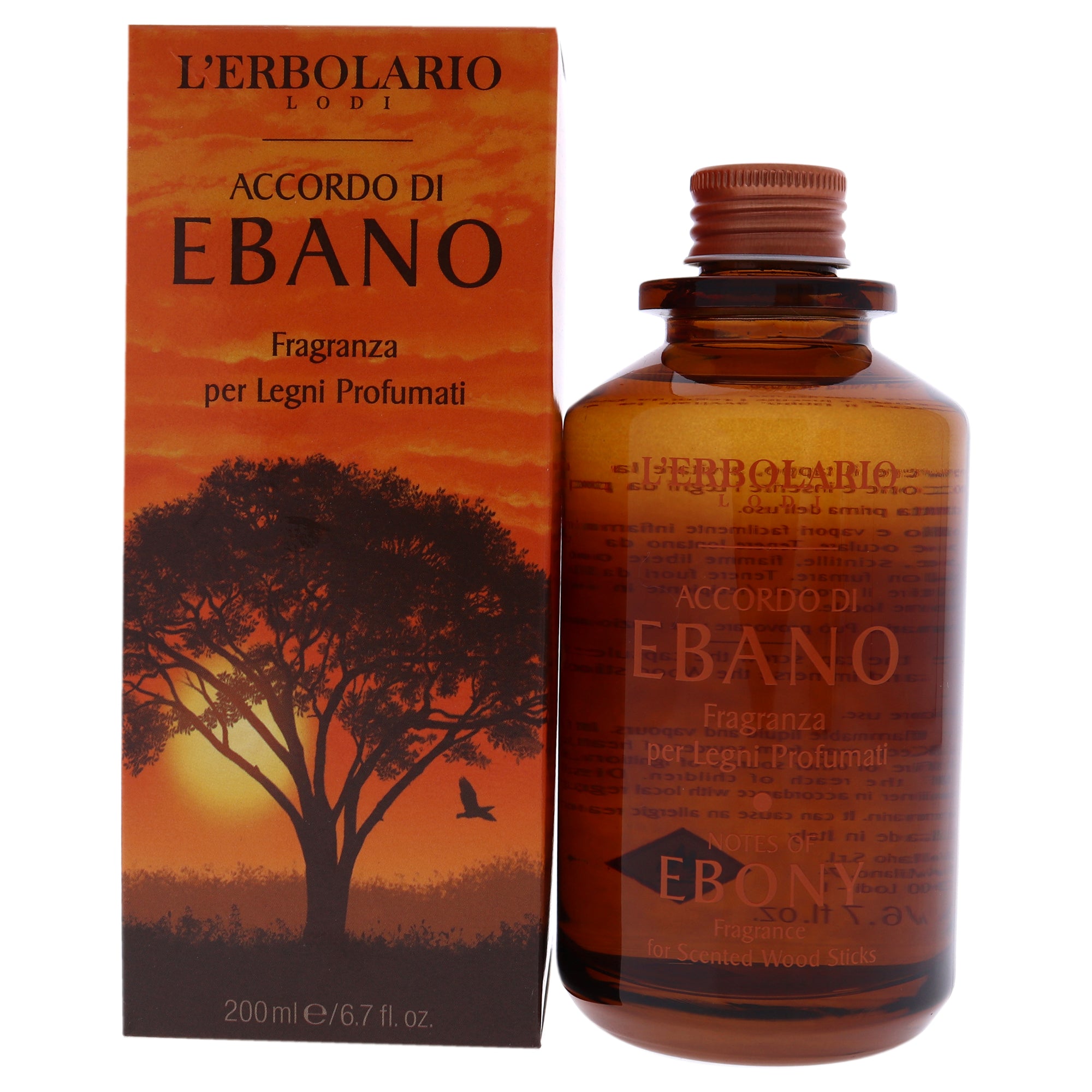 Fragrance Diffuser - Notes of Ebony by LErbolario for Unisex - 6.7 oz Room Fragrance