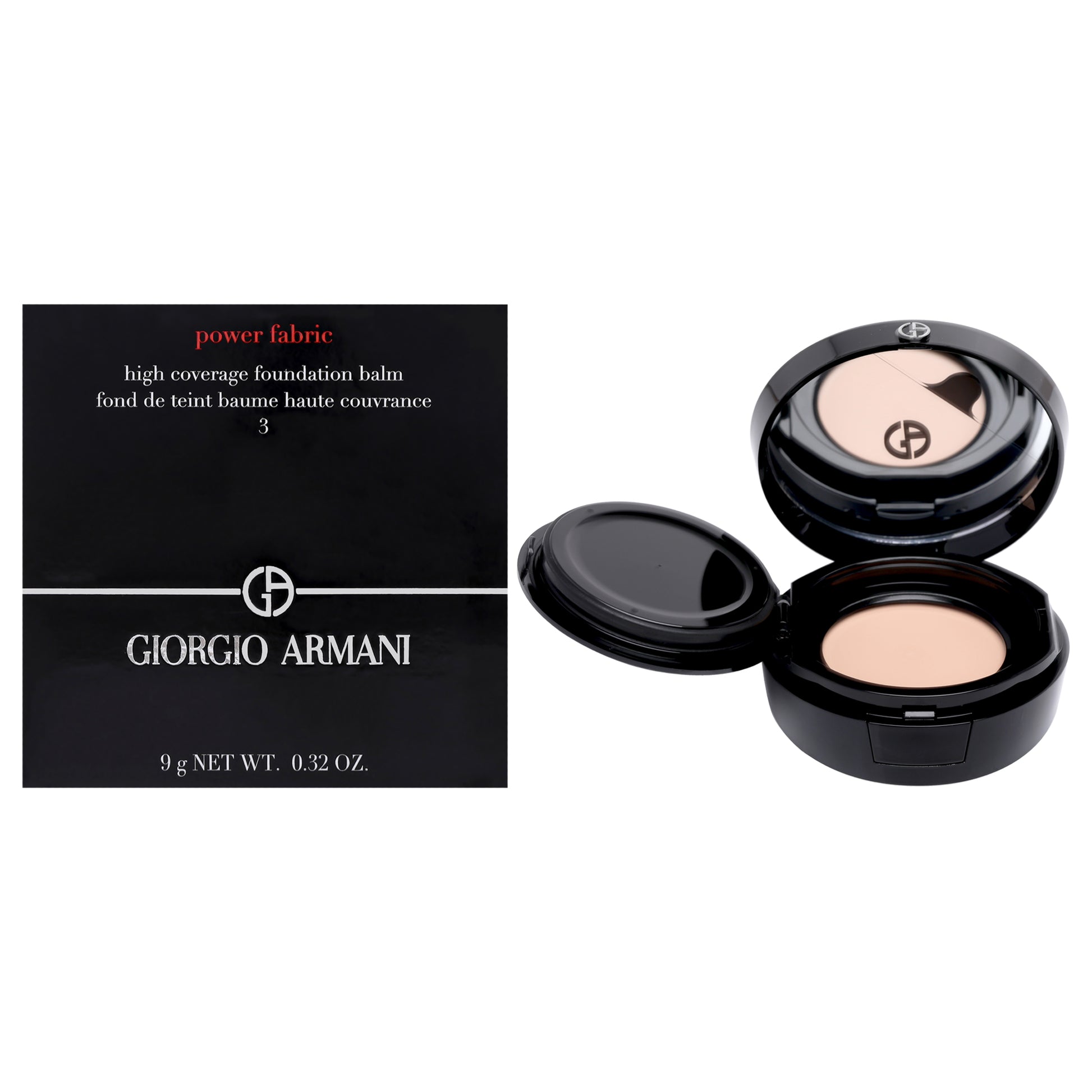 Power Fabric High Coverage Foundation Balm - 03 Light by Giorgio Armani for Women - 0.32 oz Foundation