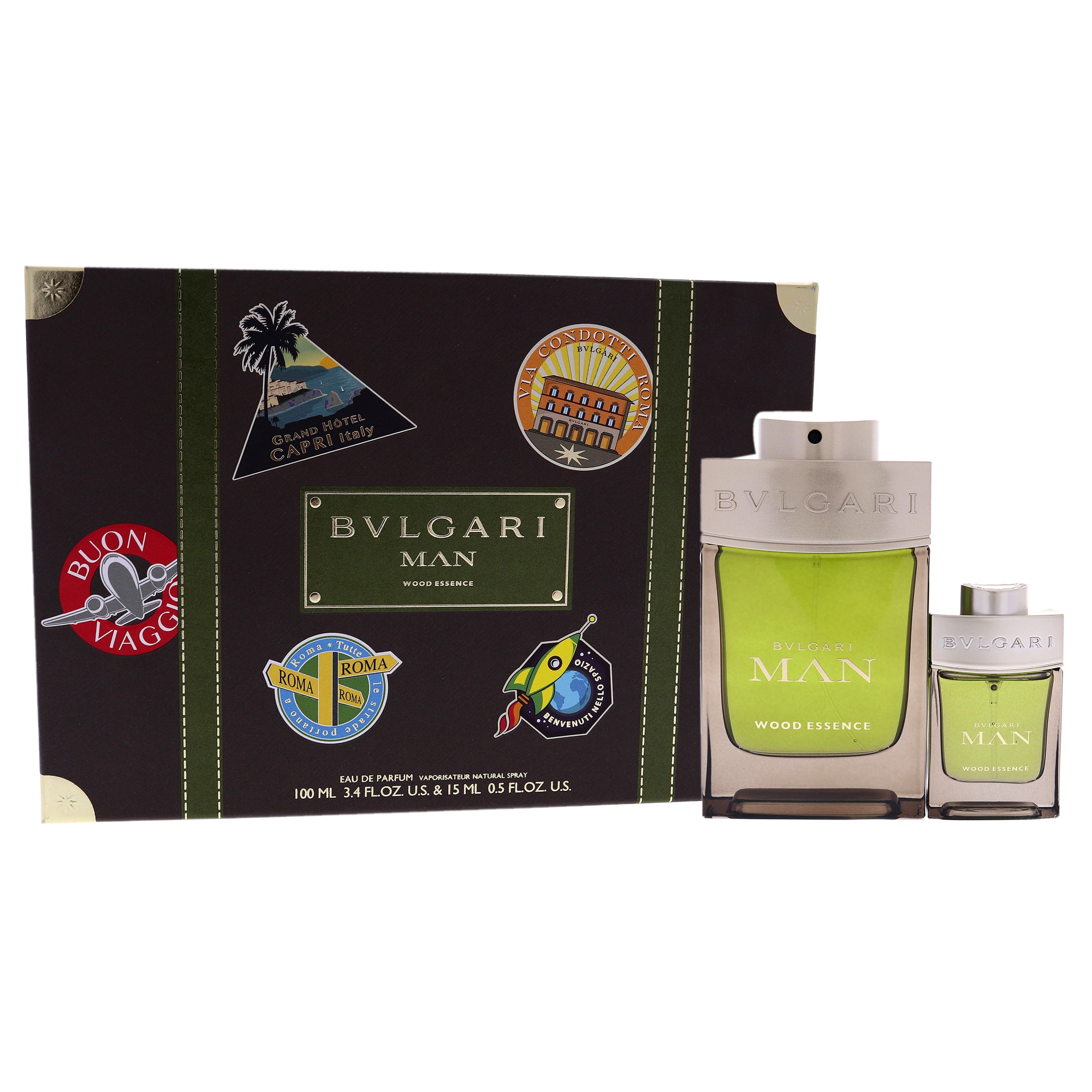 Bvlgari Man Wood Essence by Bvlgari for Men - 2 Pc Gift Set 3.4oz EDP Spray, 0.5oz EDP Spray
