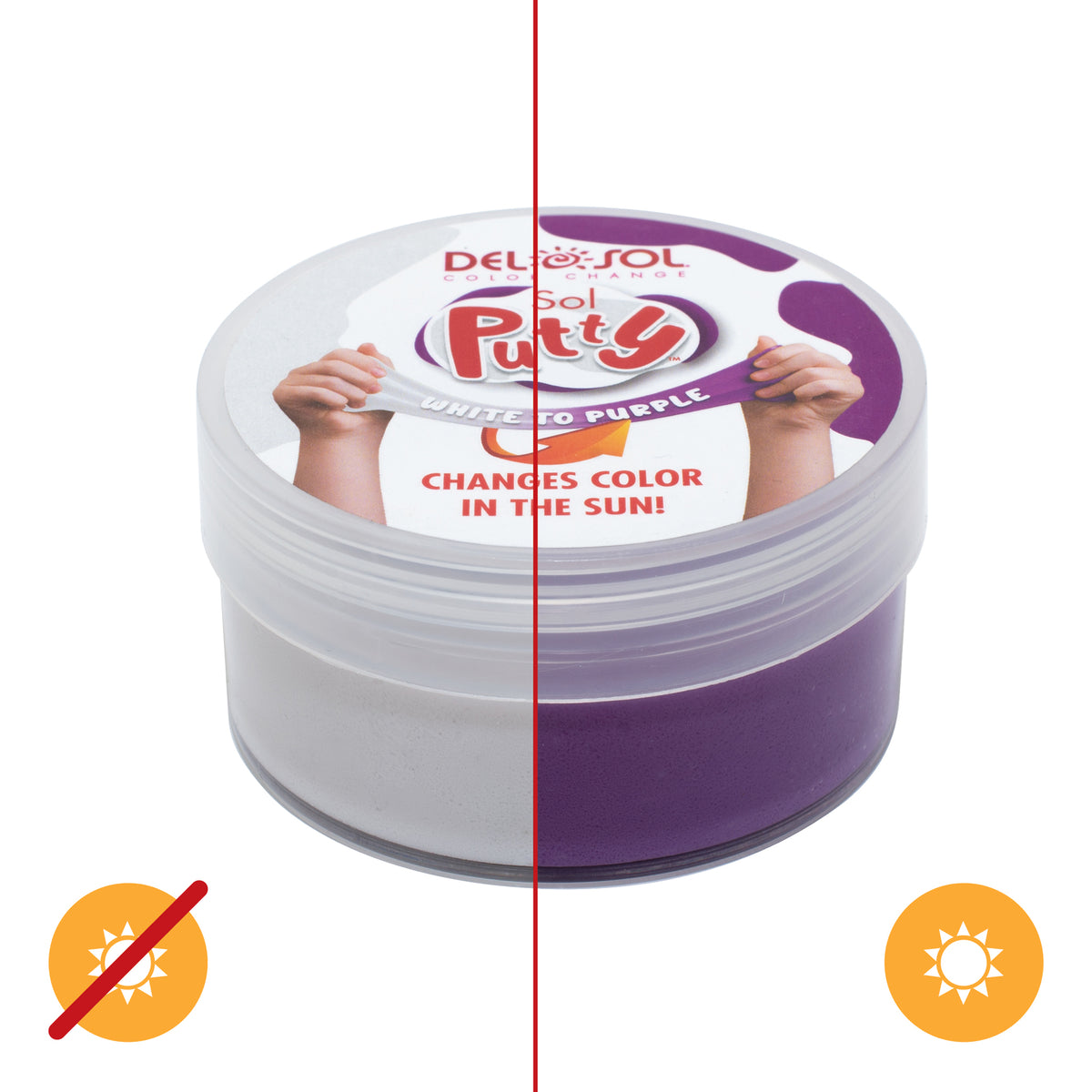 Color-Changing Sol Putty - White to Purple by DelSol for Unisex - 1 Pc Putty