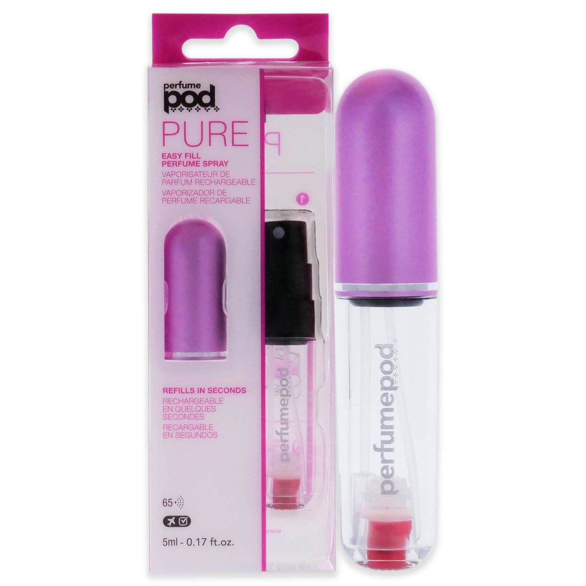 Perfume Pod Pure - Hot Pink by Travalo for Unisex - 0.17 oz Refillable Spray (Empty)