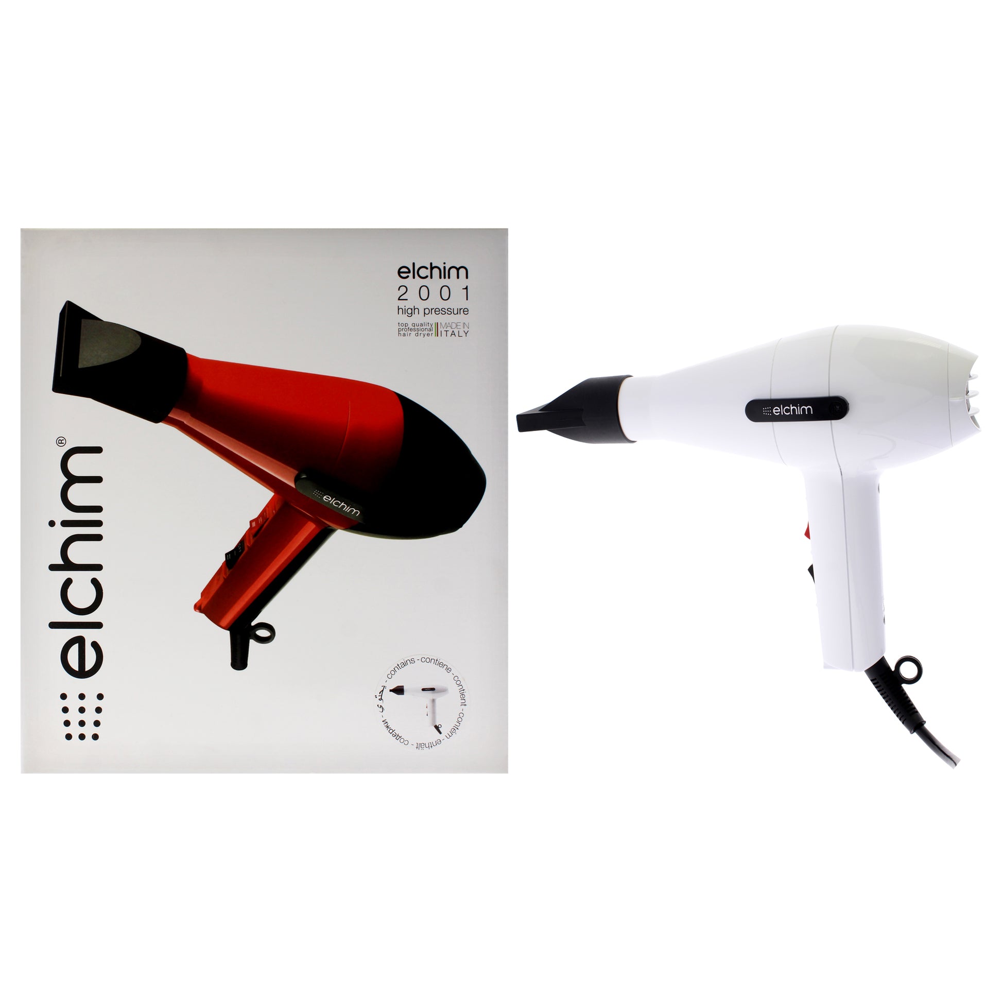 2001 High Pressure Hair Dryer - White by Elchim for Unisex - 1 Pc Hair Dryer