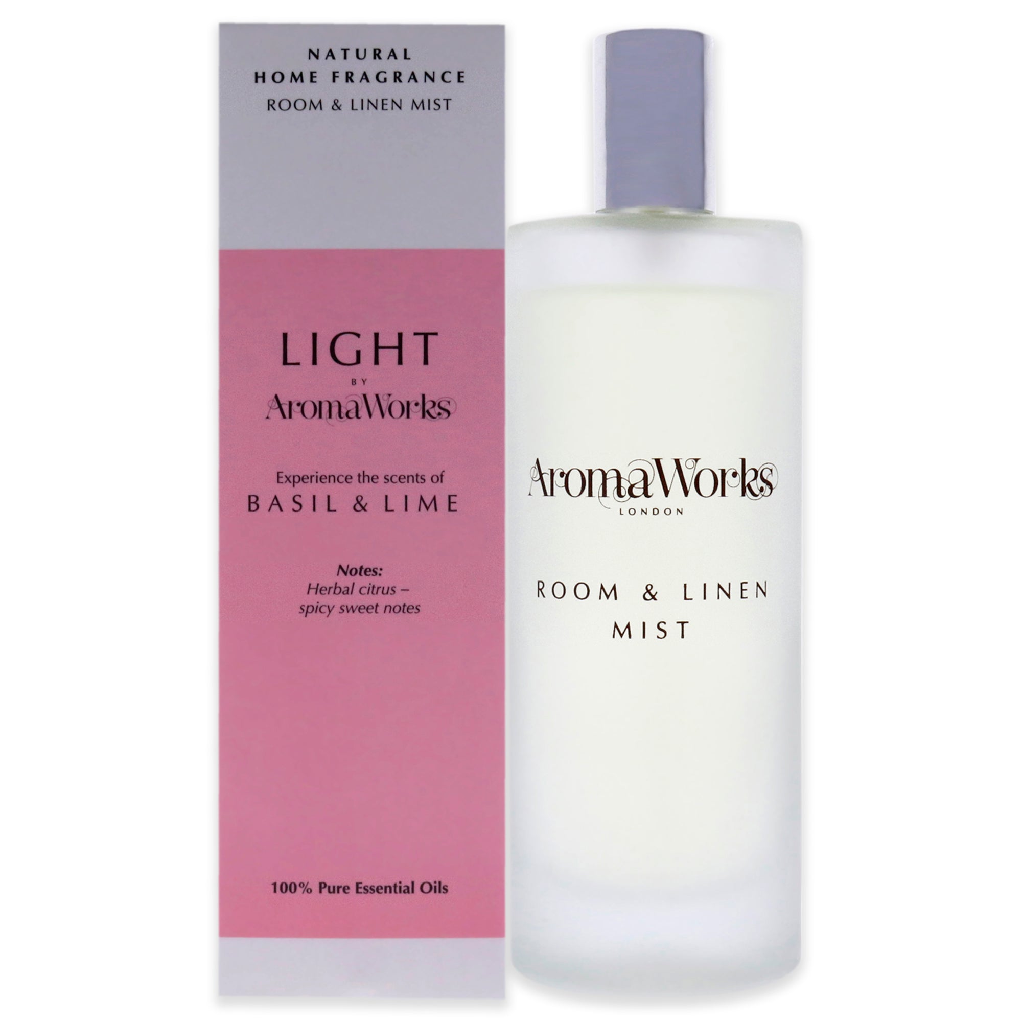 Light Room and Linen Mist - Basil and Lime by Aromaworks for Unisex - 3.4 oz Room Spray