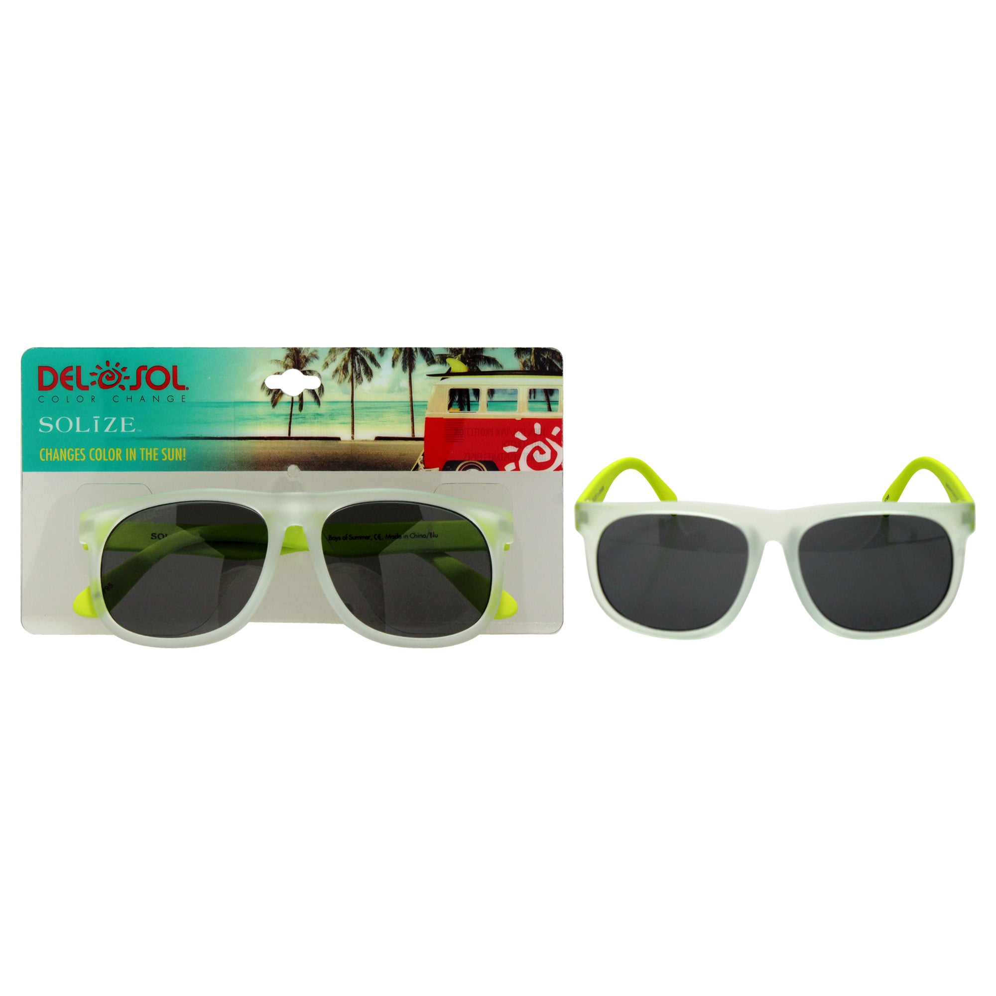 Kids Solize Boys of Summer - Clear to Blue by DelSol for Kids - 1 Pc Sunglasses