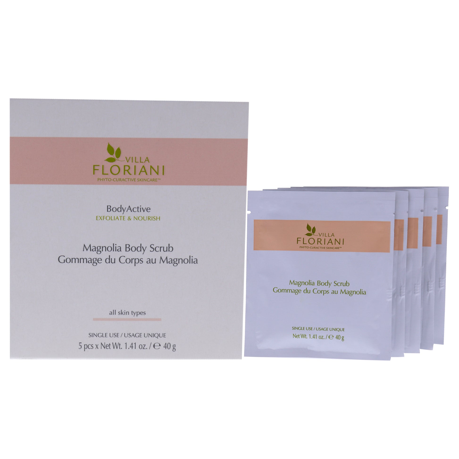 BodyActive Body Scrub - Magnolia by Villa Floriani for Women -5 x 1.41 oz Scrub