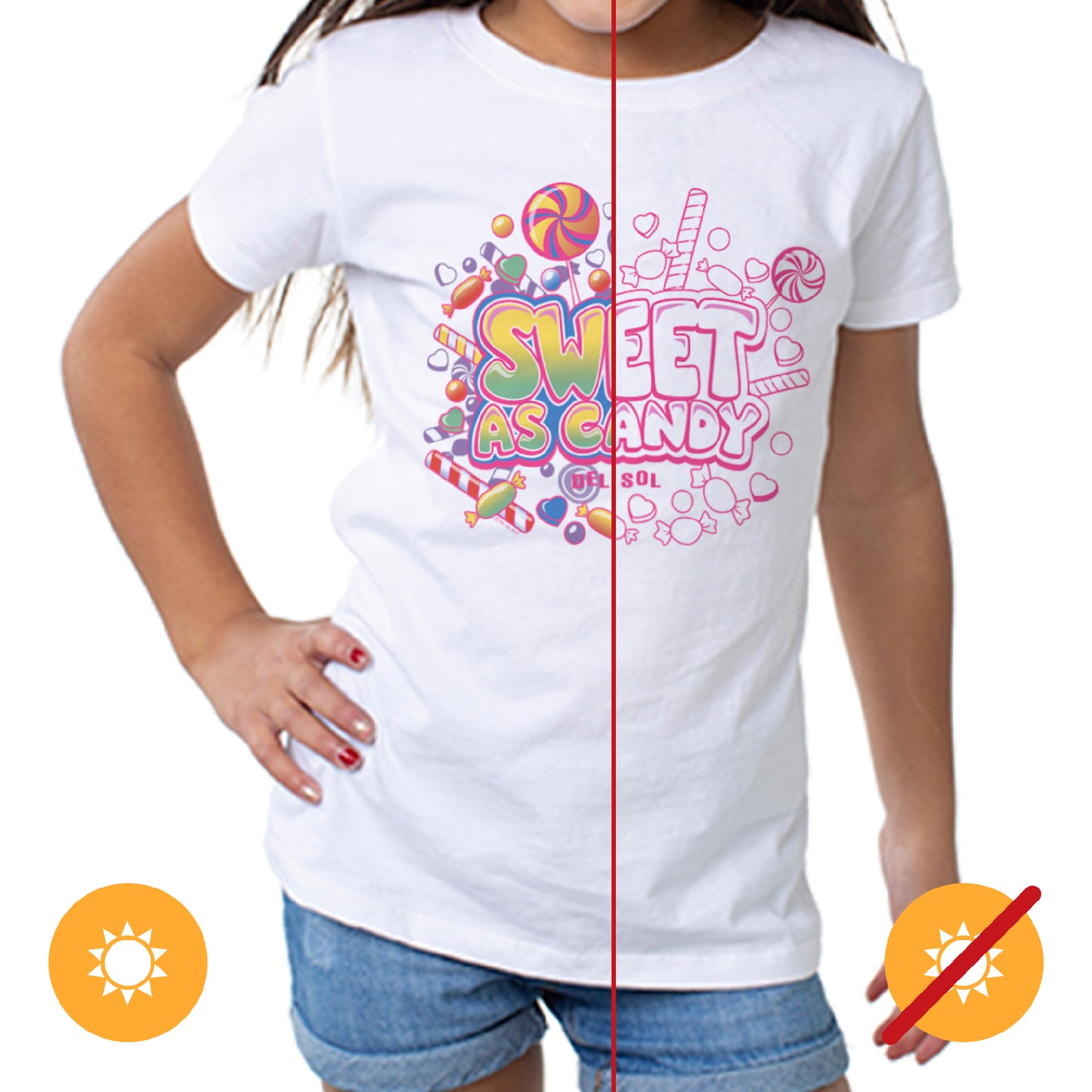 Girls Crew Tee - Sweet As Candy - White by DelSol for Kids - 1 Pc T-Shirt (3T)