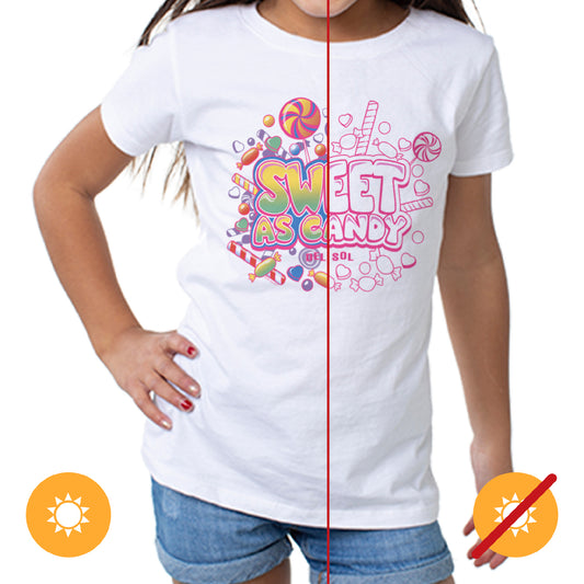Girls Crew Tee - Sweet As Candy - White by DelSol for Kids - 1 Pc T-Shirt (3T)