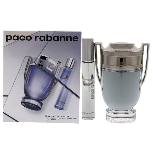 Invictus by Paco Rabanne for Men - 2 Pc Gift Set 3.4oz EDT Spray, 0.68oz EDT Spray