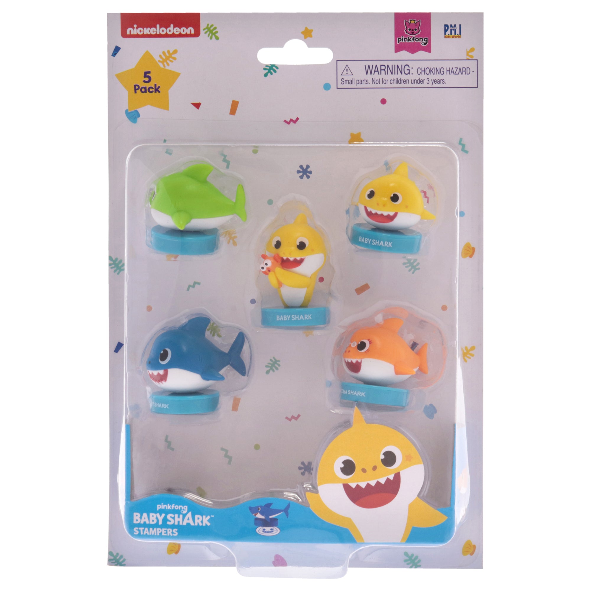 Baby Shark Stampers Blister - (S1) - B by PMI for Kids - 5 Pc Stampers