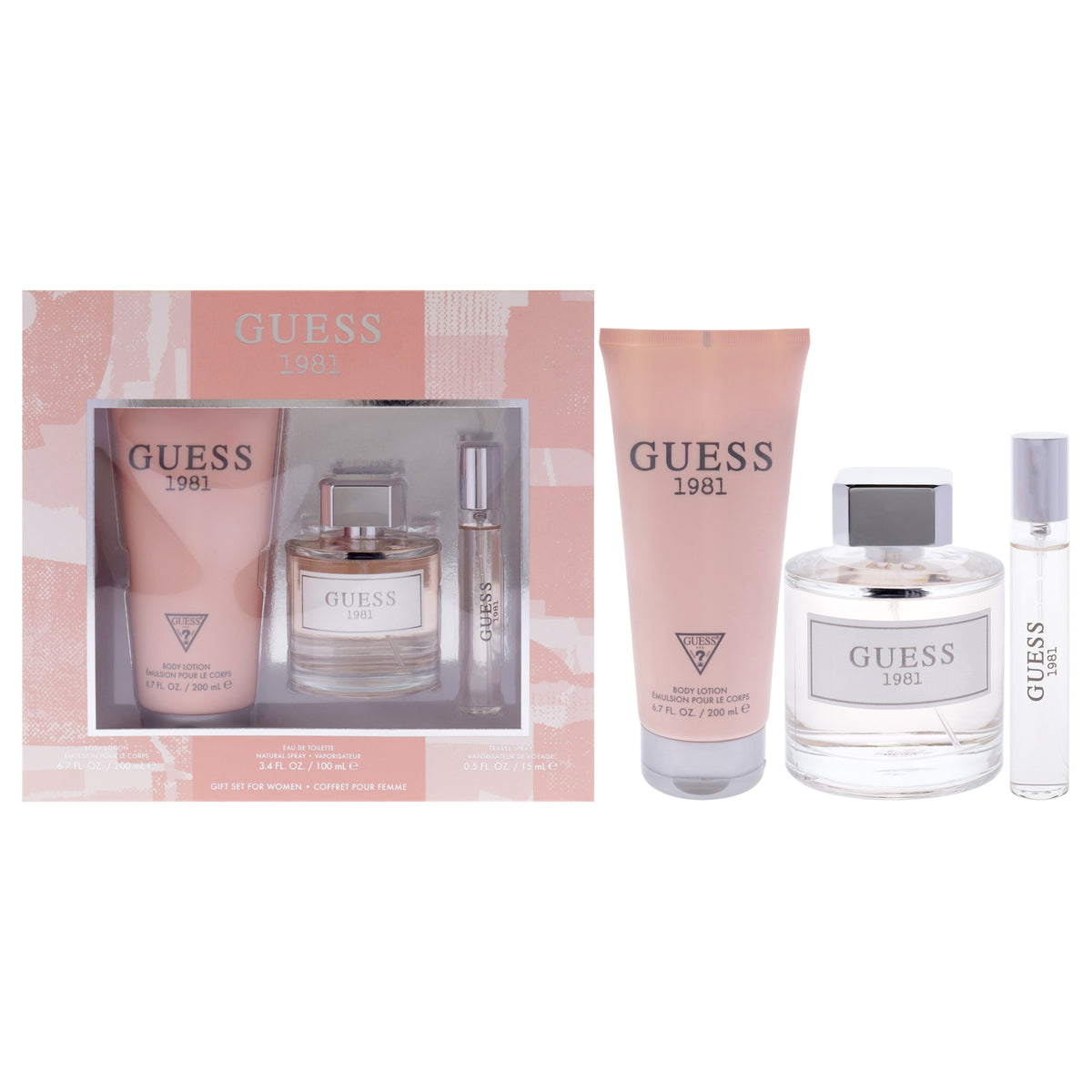 Guess 1981 by Guess for Women - 3 Pc Gift Set 3.4oz EDT Spray, 0.5oz EDT Spray, 6.7oz Body Lotion
