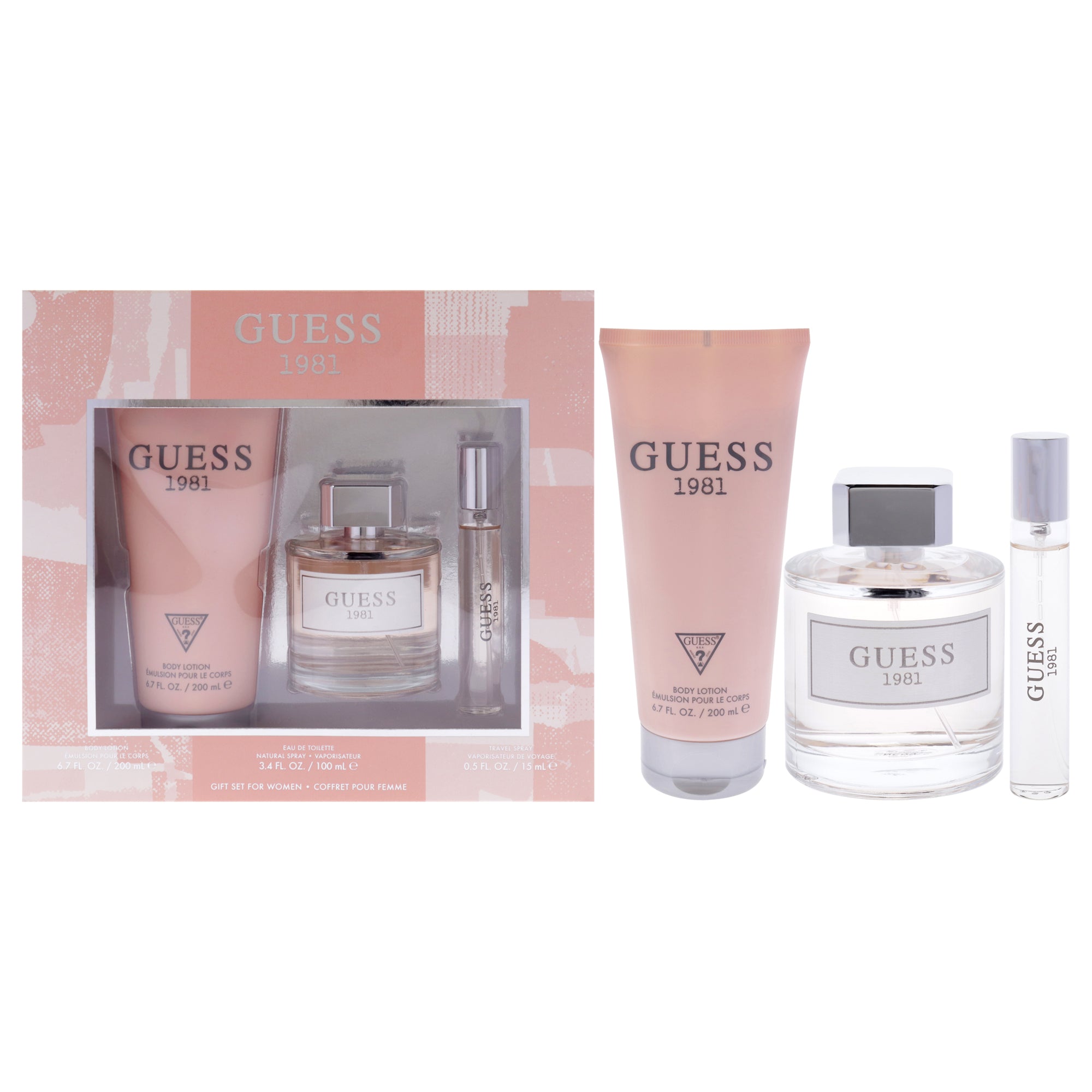 Guess 1981 by Guess for Women - 3 Pc Gift Set 3.4oz EDT Spray, 0.5oz EDT Spray, 6.7oz Body Lotion