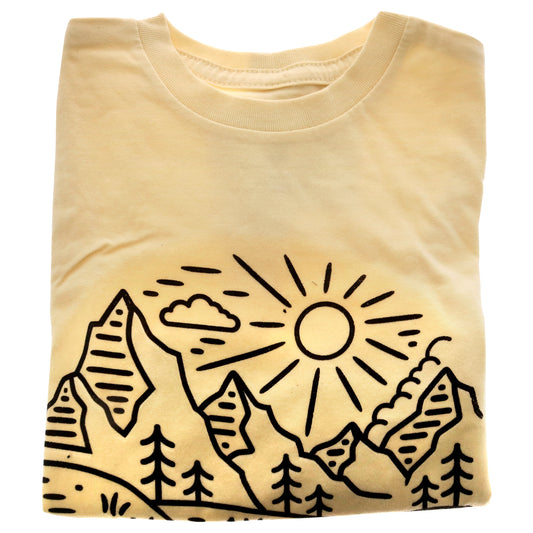 Kids Crew Tee - Fish Scene - Natural by DelSol for Kids - 1 Pc T-Shirt (YXS)