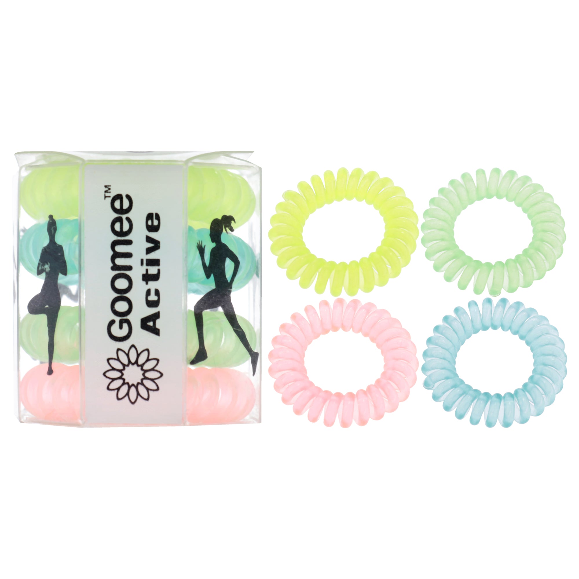 Active The Markless Hair Loop Set - Glow The Distance by Goomee for Women - 4 Pc Hair Tie