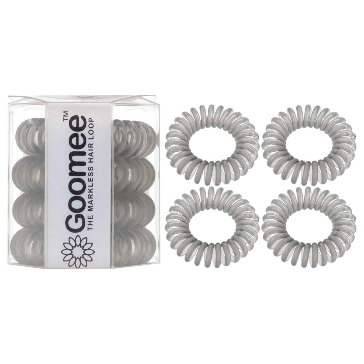 The Markless Hair Loop Set - Charcoal by Goomee for Women - 4 Pc Hair Tie